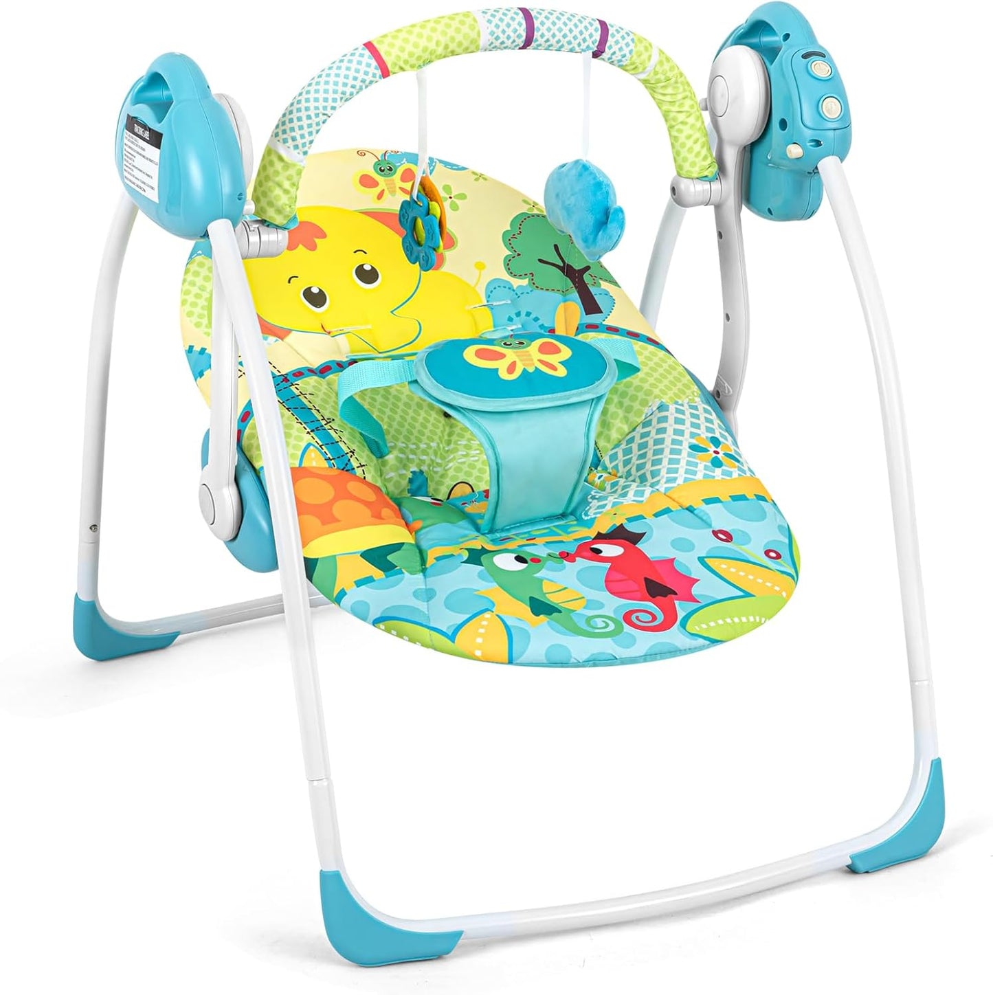 DUOMILEE: Compact Elephant Baby Swing with Music