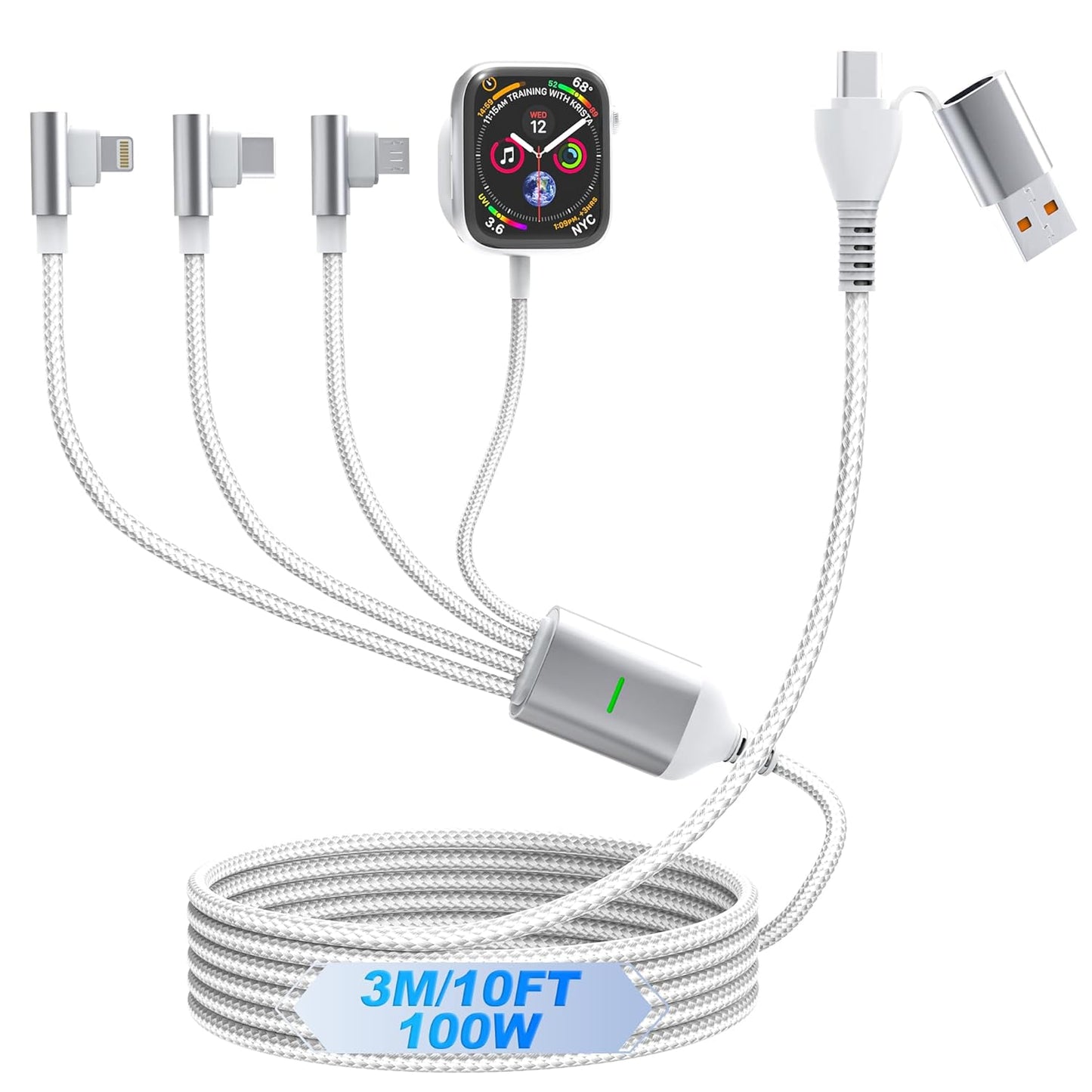 4-in-1 Fast Charge Cable for Apple Watch and iPhone - Bawanfa Plus
