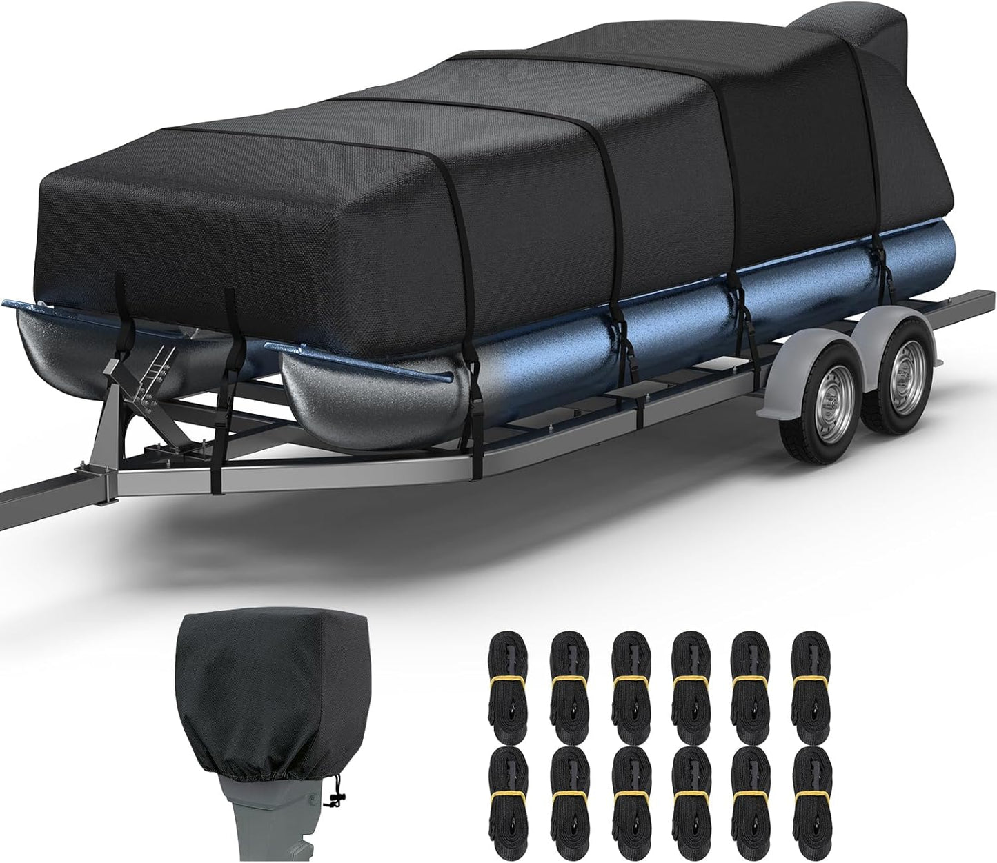 RVMasking Pontoon Boat Cover 1400D Heavy Duty Waterproof