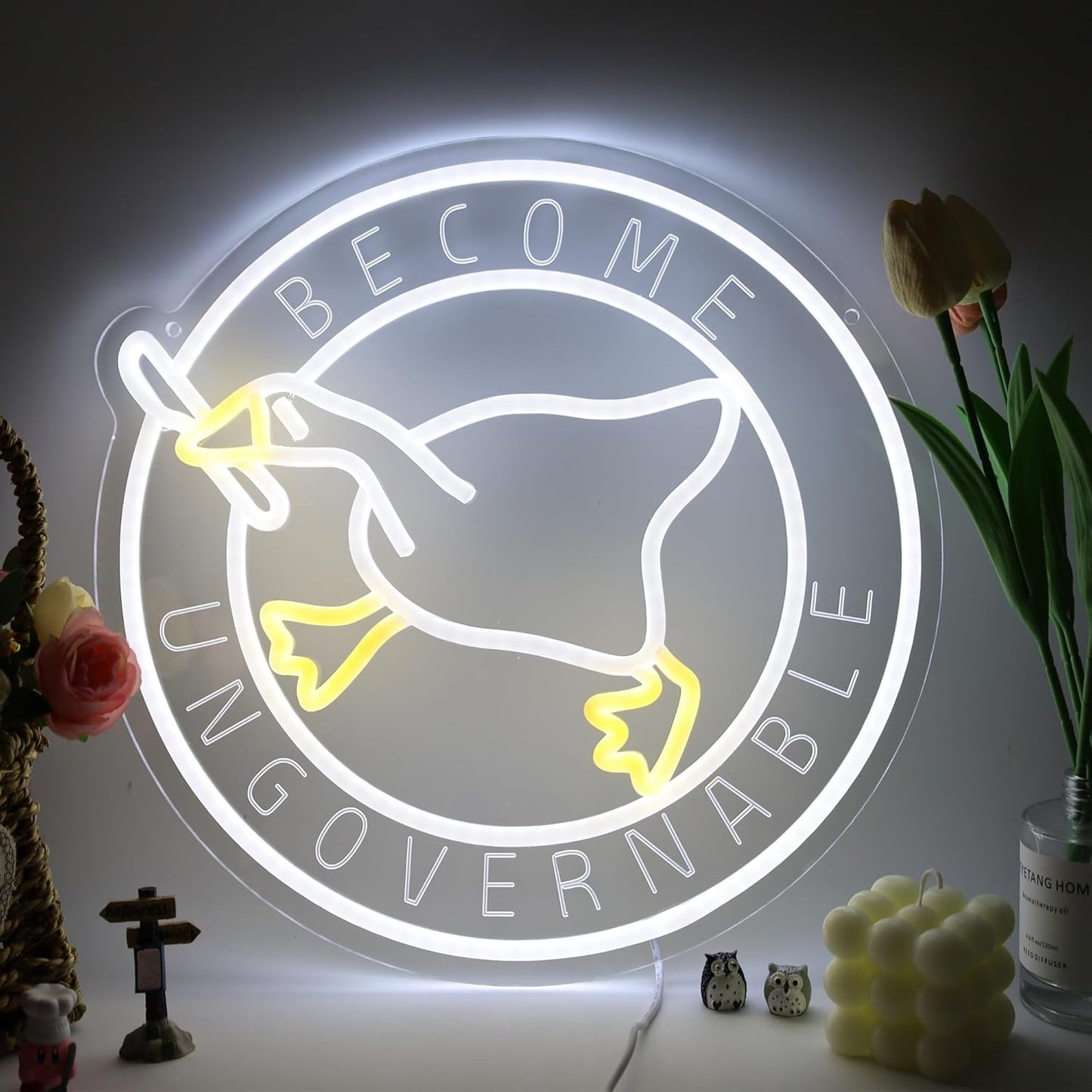 Murder Duck with Knife Neon Sign for Unique Room Decor