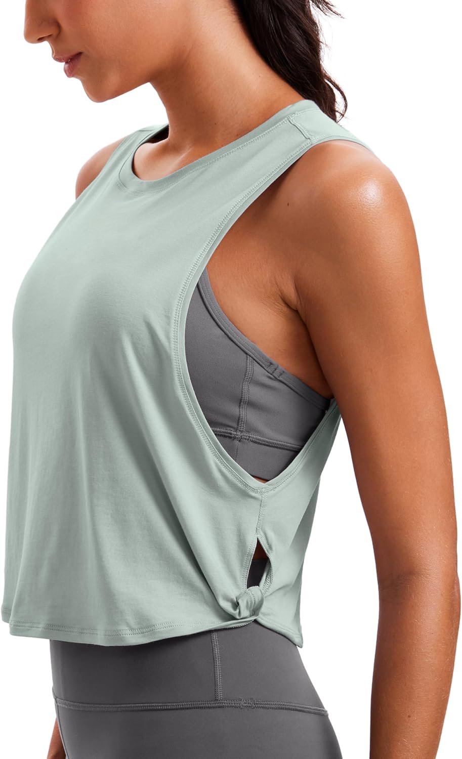CRZ YOGA Pima Cotton Crop Top - Ultimate Gym Comfort