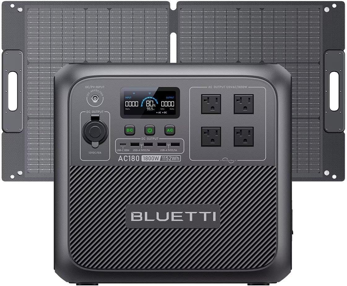 BLUETTI Solar Generator AC180: Portable Power Station for Endless Energy