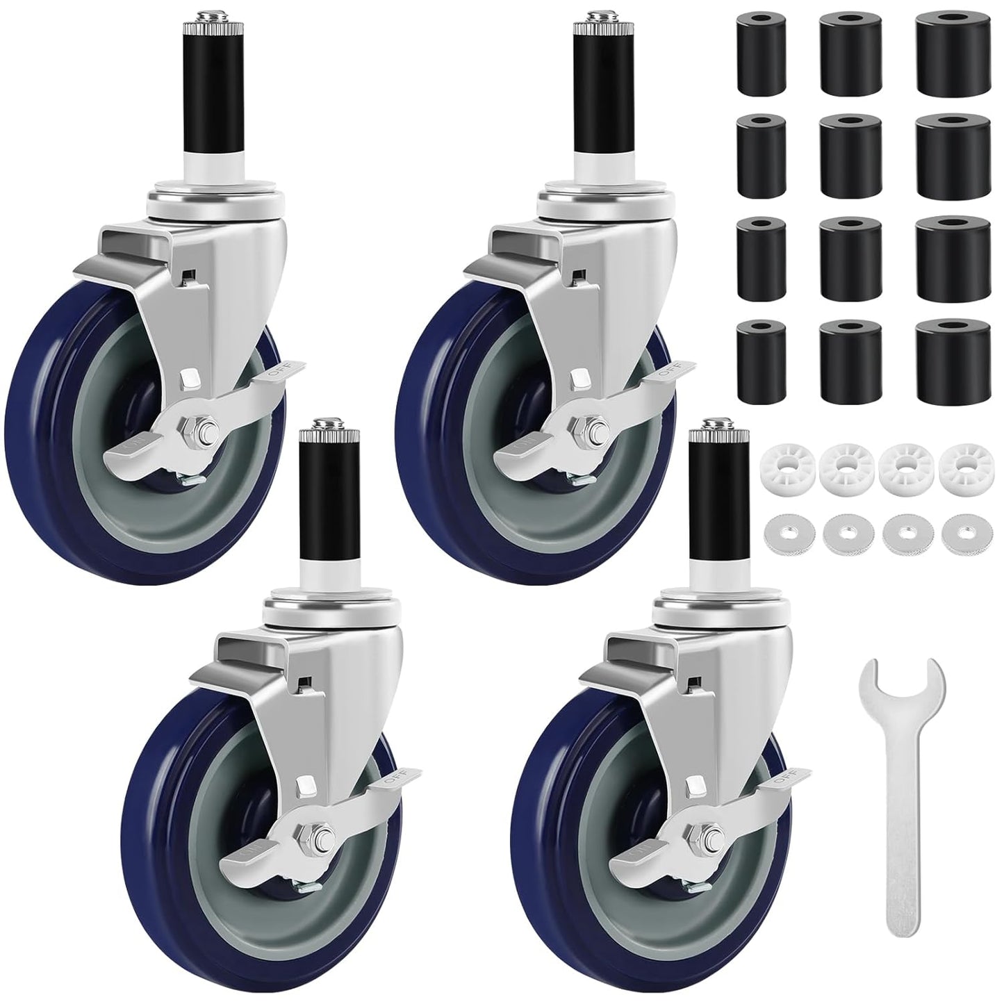 5 Inches Prep Table Wheels Set of 4 for Commercial Kitchen Use