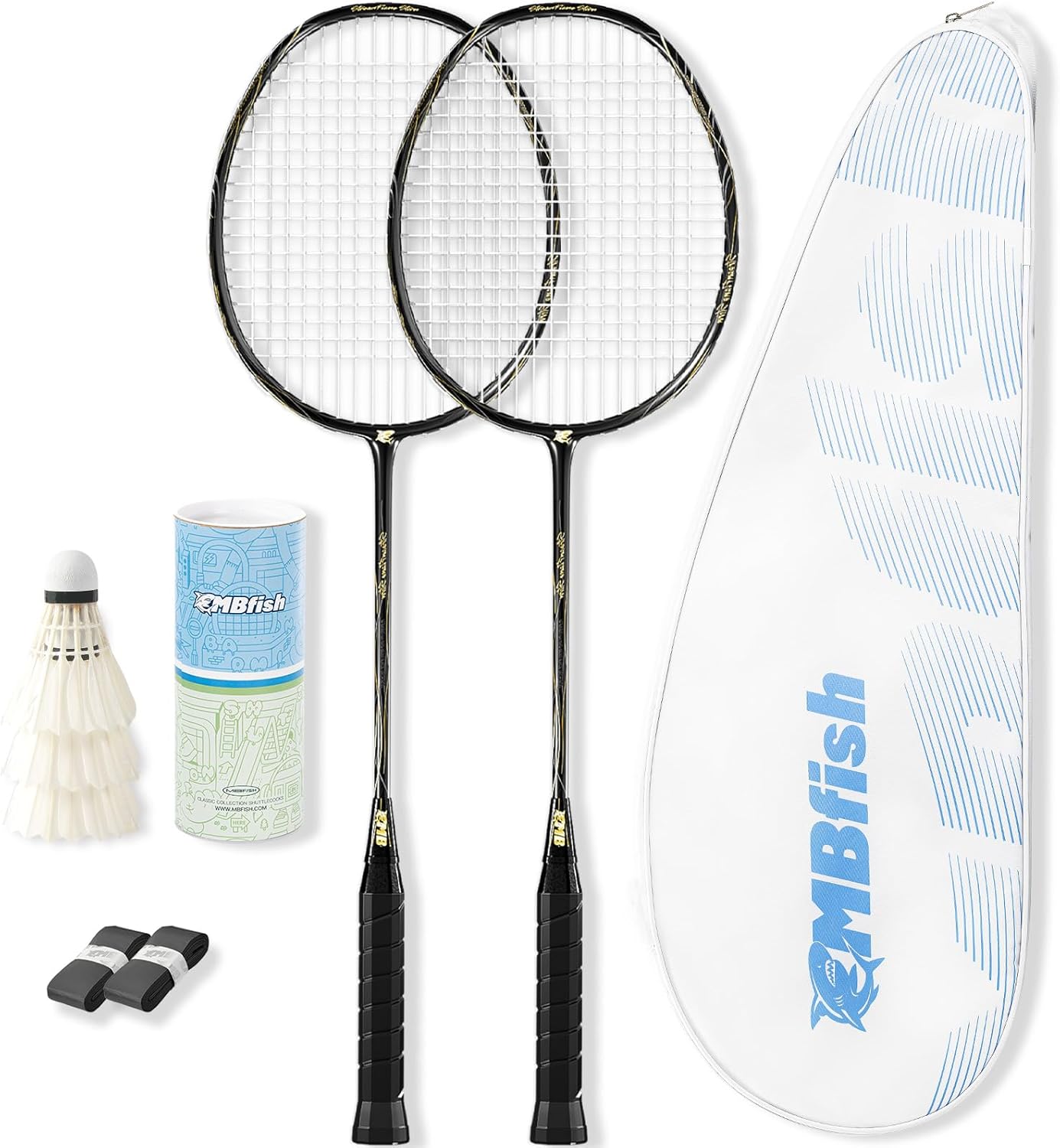 Badminton Racket Set with Carbon Fiber Rackets for Beginners