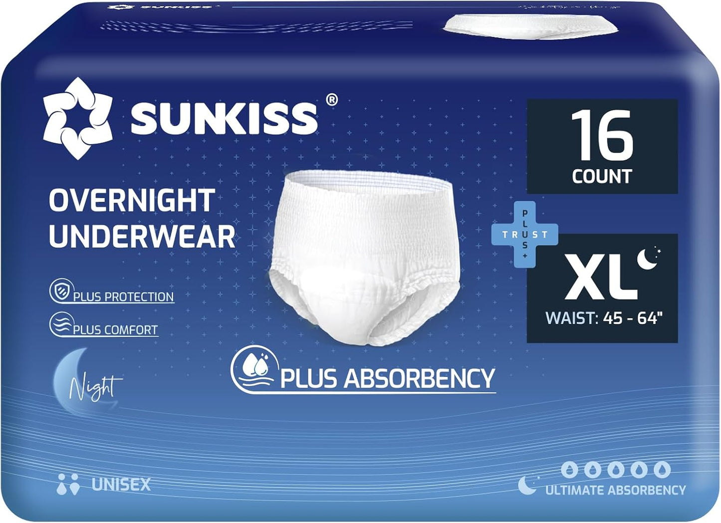 SUNKISS TrustPlus XL Incontinence Underwear - 16 Count
