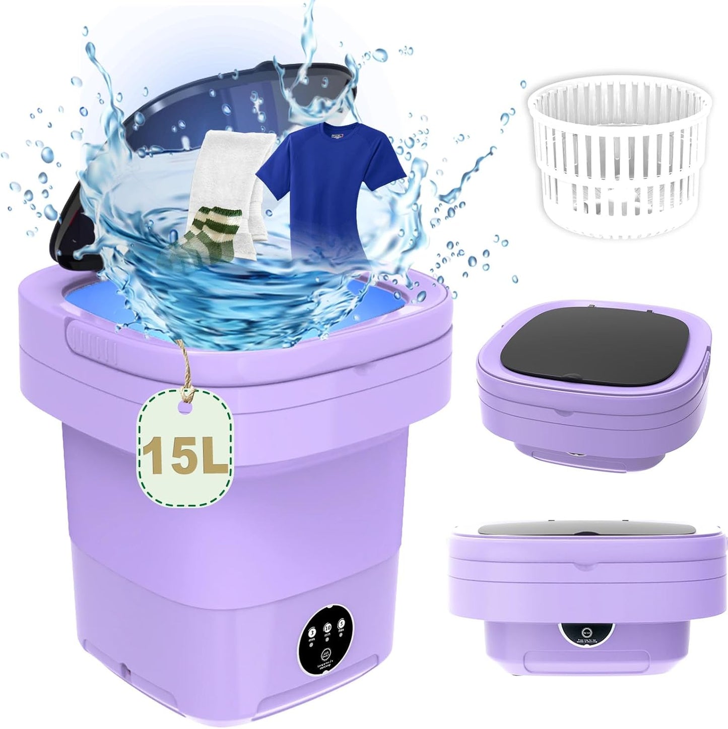 Portable 15L Mini Washer & Dryer for Travel - YLTIMER