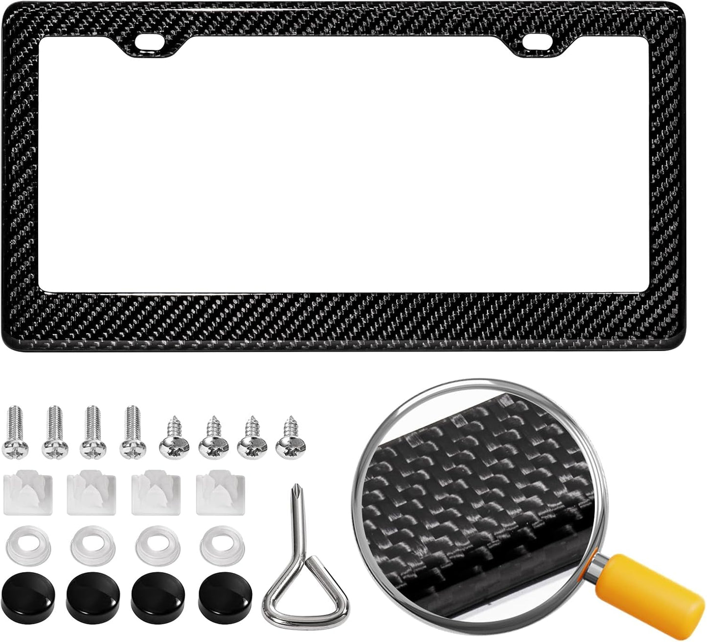 Real Carbon Fiber License Plate Frame for Stylish Vehicles