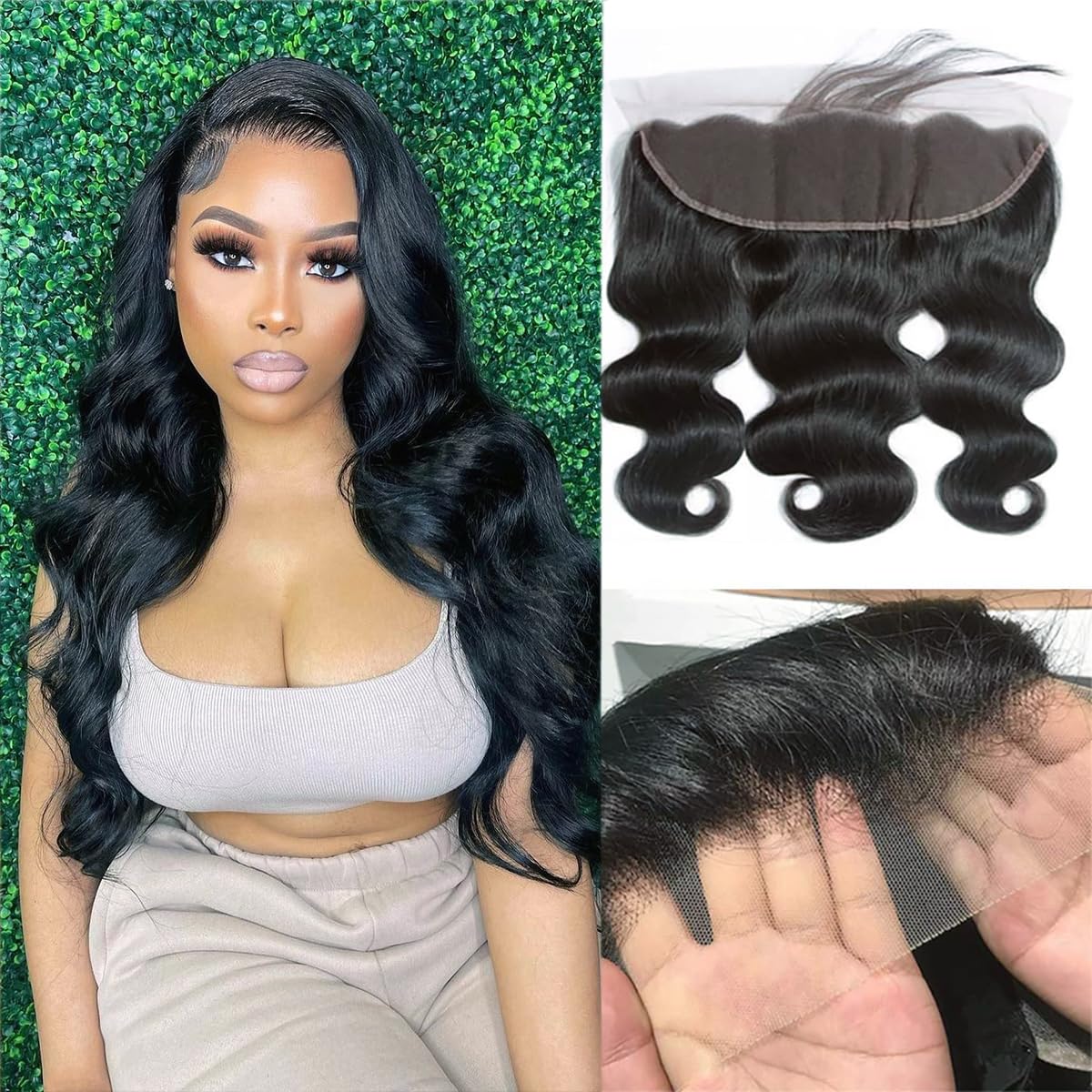 13x4 HD Transparent Lace Frontal Human Hair Body Wave Closure