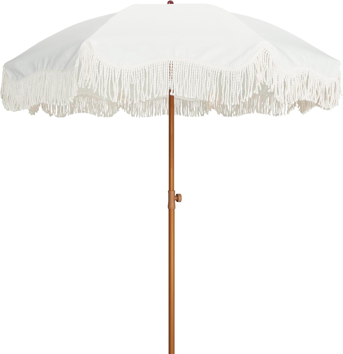 Boho Fringe Umbrella Outdoor Patio with UPF50+ Protection