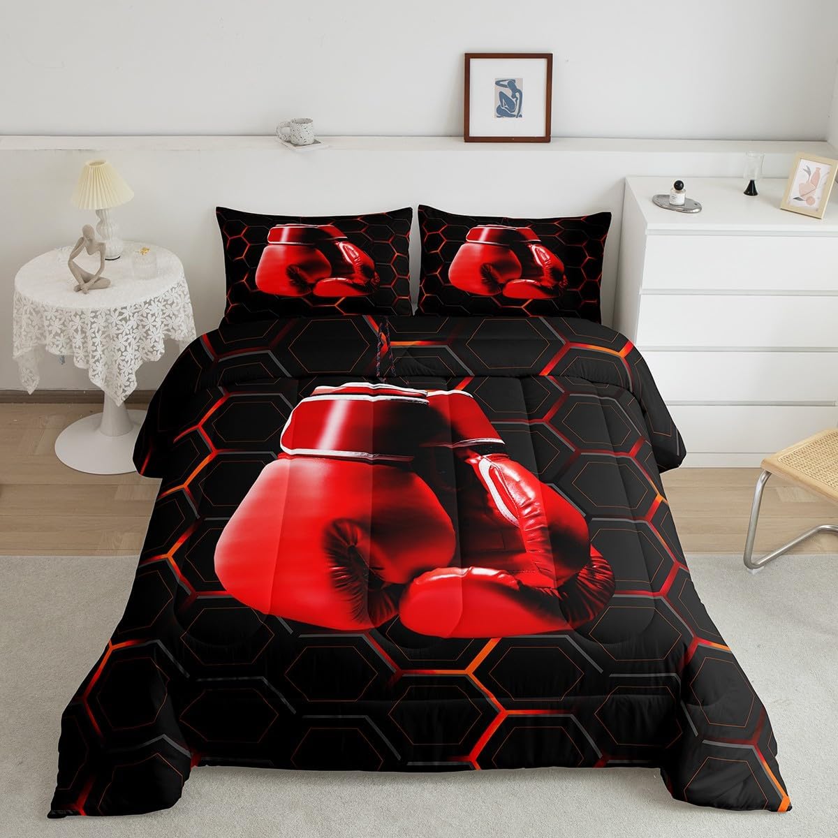 Erosebridal Gradient Hexagon Comforter Set - Sports Theme