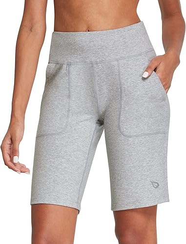 BALEAF Women's Bermuda Long Shorts for Summer Running and Casual Wear