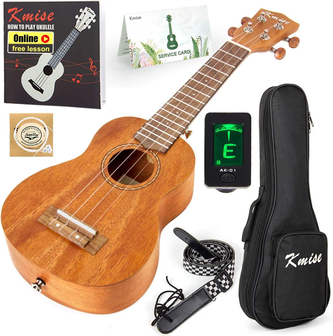 Kmise 21 Soprano Ukulele Set: Free Lessons & Starter Kit