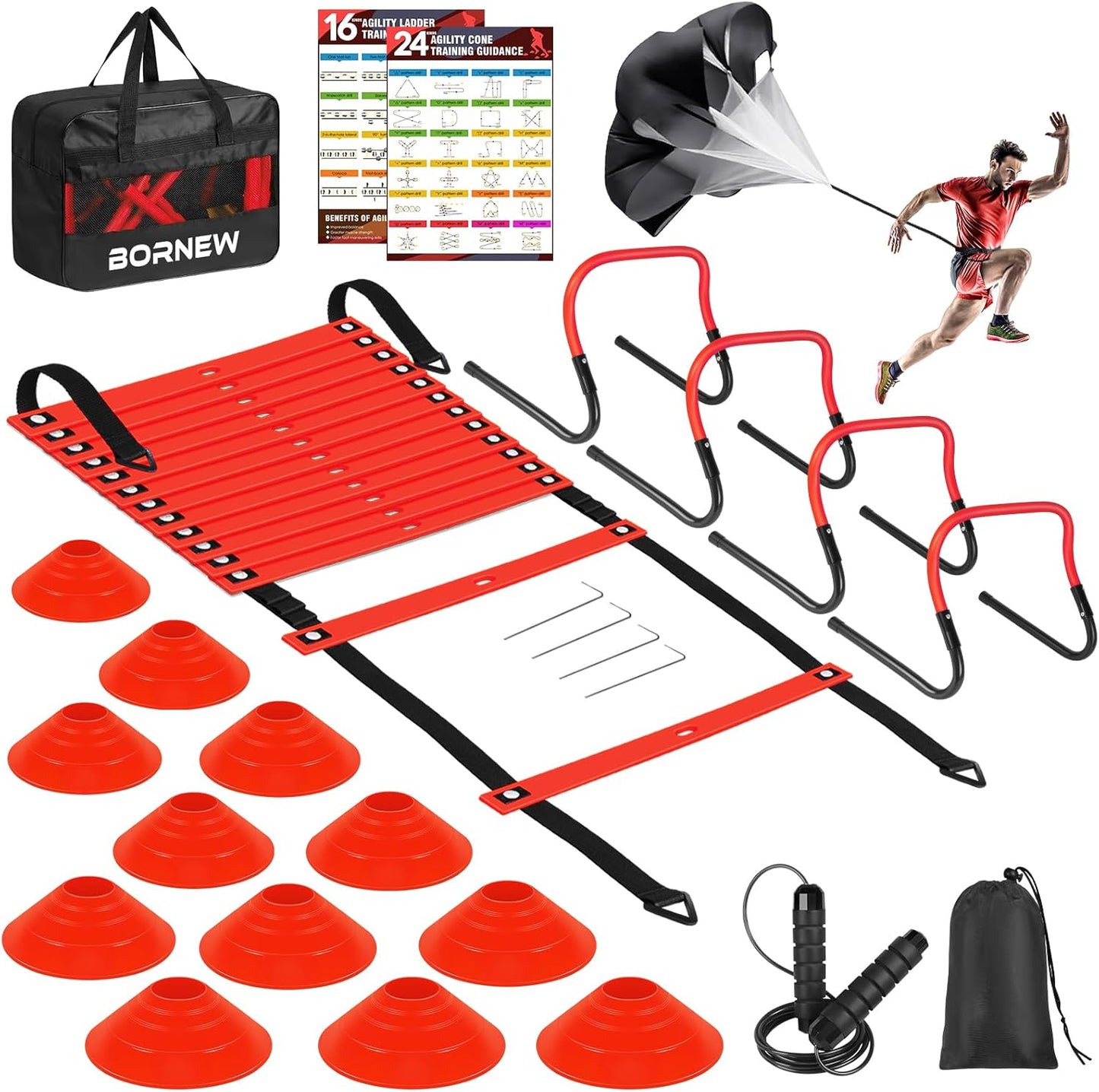 Agility Ladder Set for Soccer Speed Training and Fitness