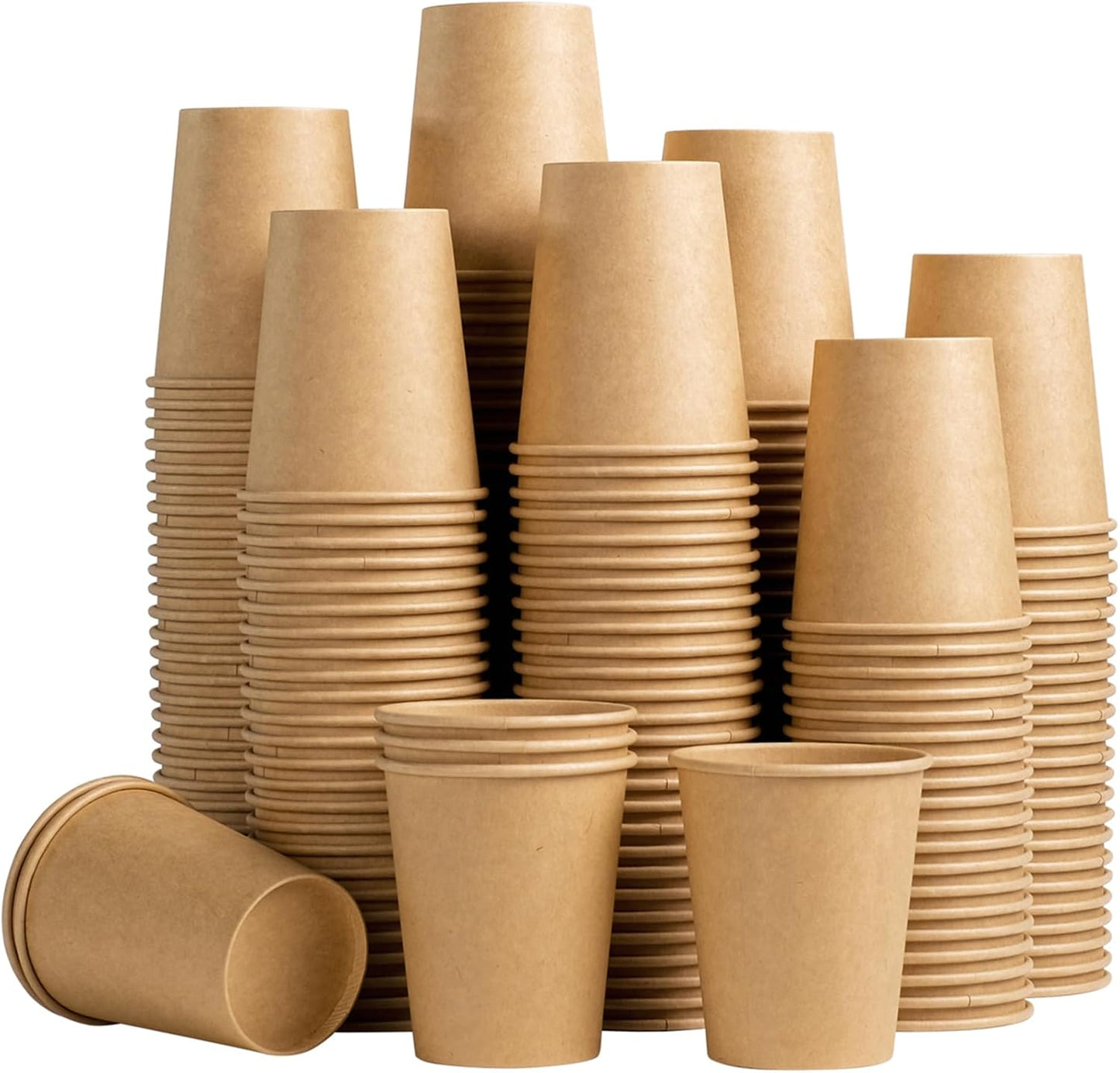 Lamosi 200 Pack 8 OZ Kraft Paper Cups - Eco-Friendly Disposable Cups