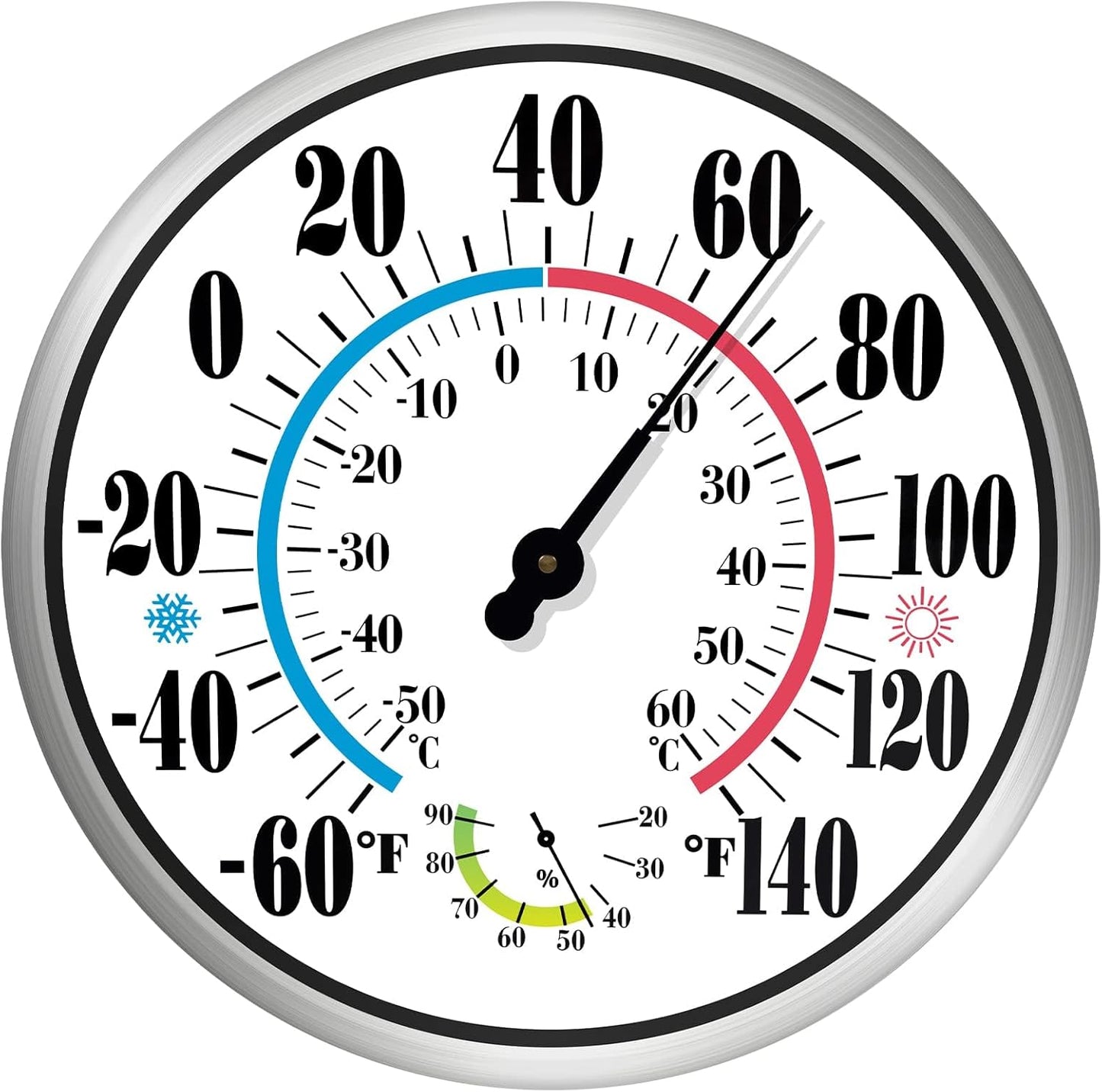 12 Inch Outdoor Thermometer with Large Numbers for Easy Reading