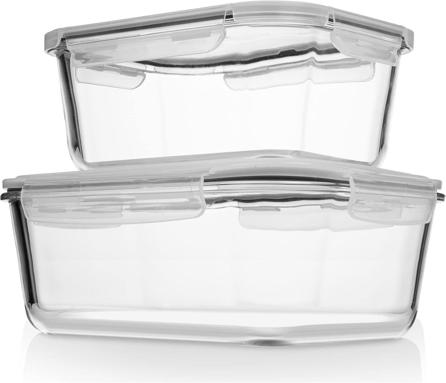Airtight Large Glass Food Storage Containers for Meal Prep