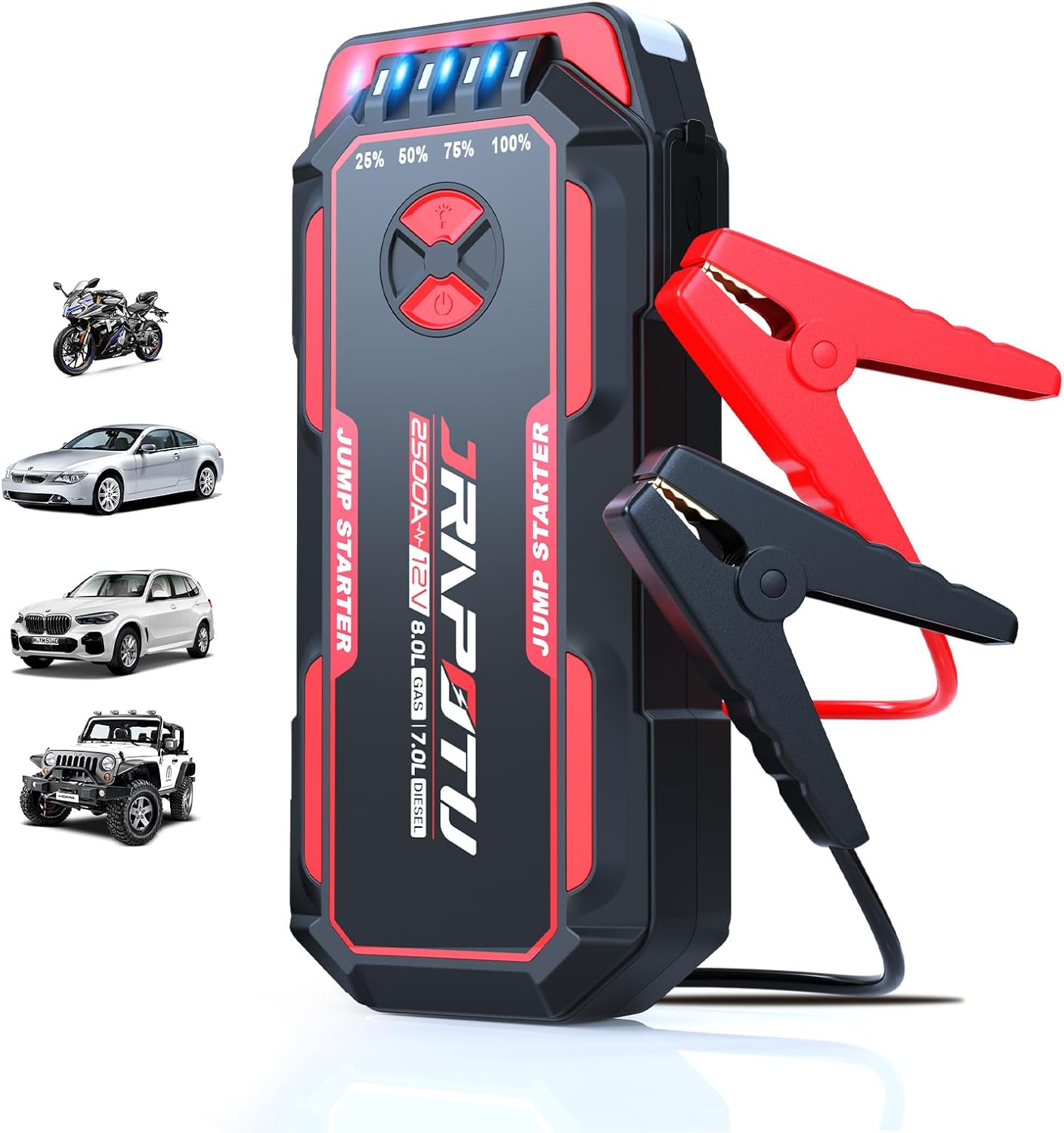 2500A Portable Jump Starter - Power On-the-Go!