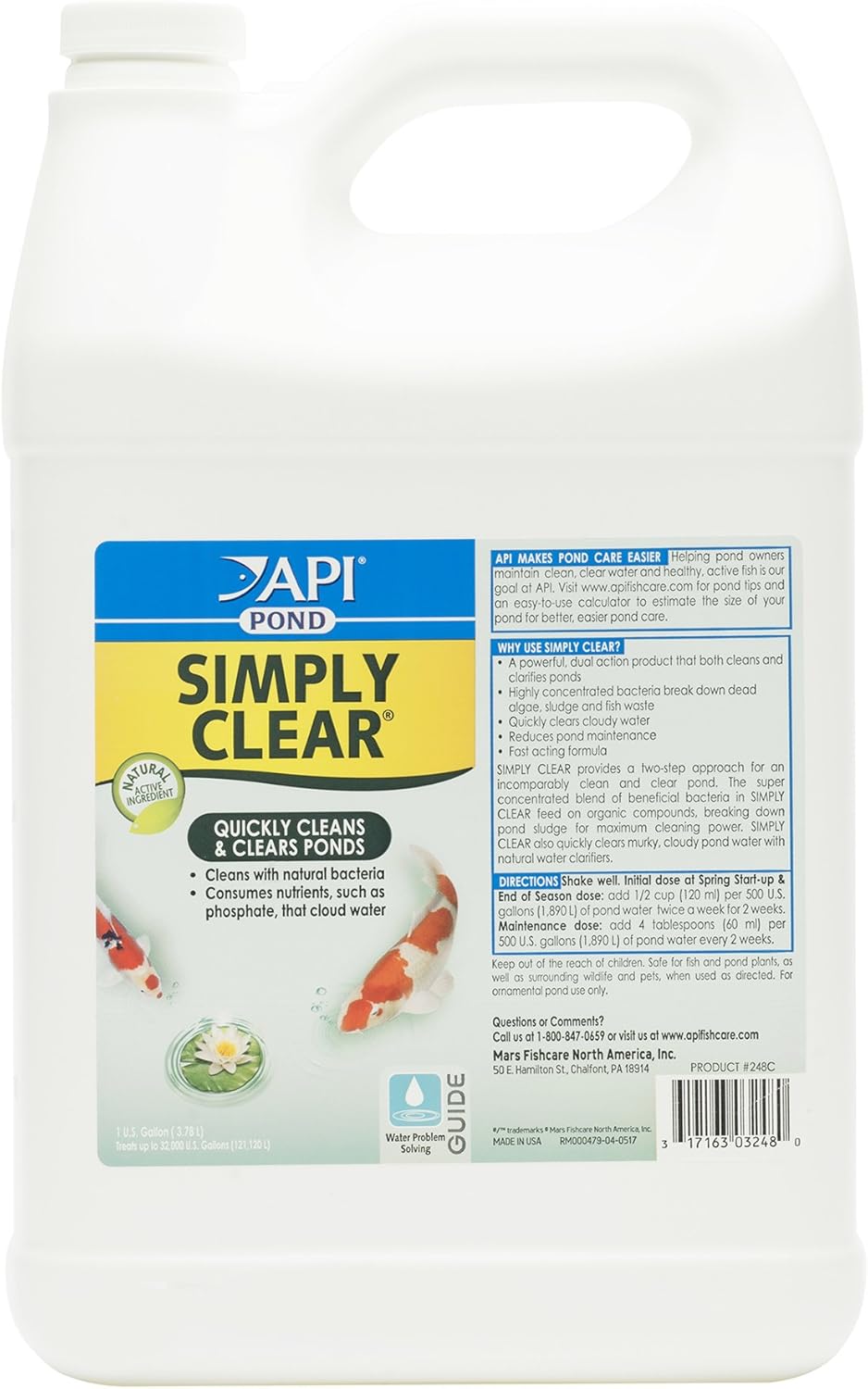 API POND SIMPLY CLEAR Water Clarifier for Freshwater Ponds
