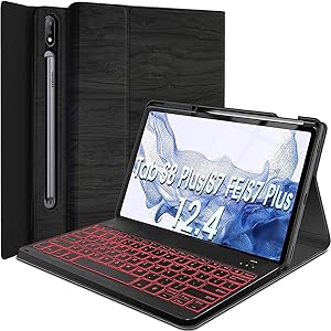Backlit Keyboard Case for Samsung Galaxy Tab S8 Plus 12.4 in