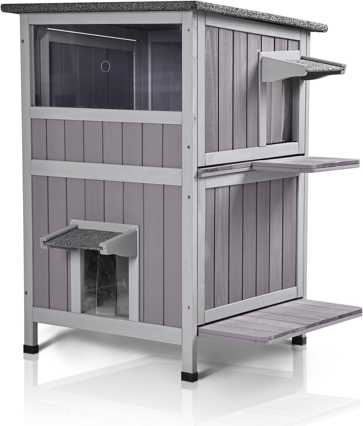 GUTINNEEN Outdoor Cat House Weatherproof Feral Cat Shelter