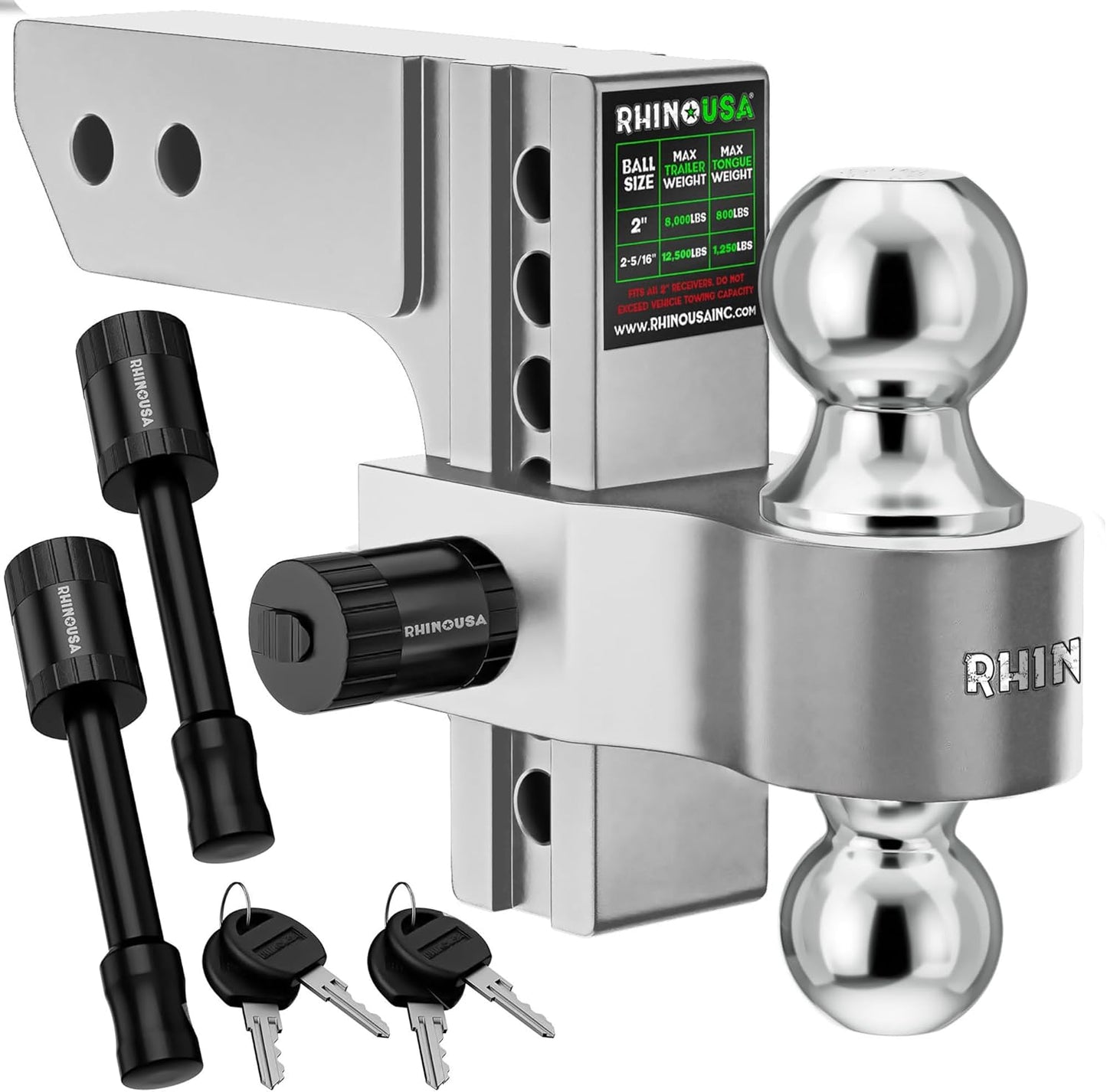 Rhino USA Adjustable Trailer Hitch for Heavy Duty Towing Needs
