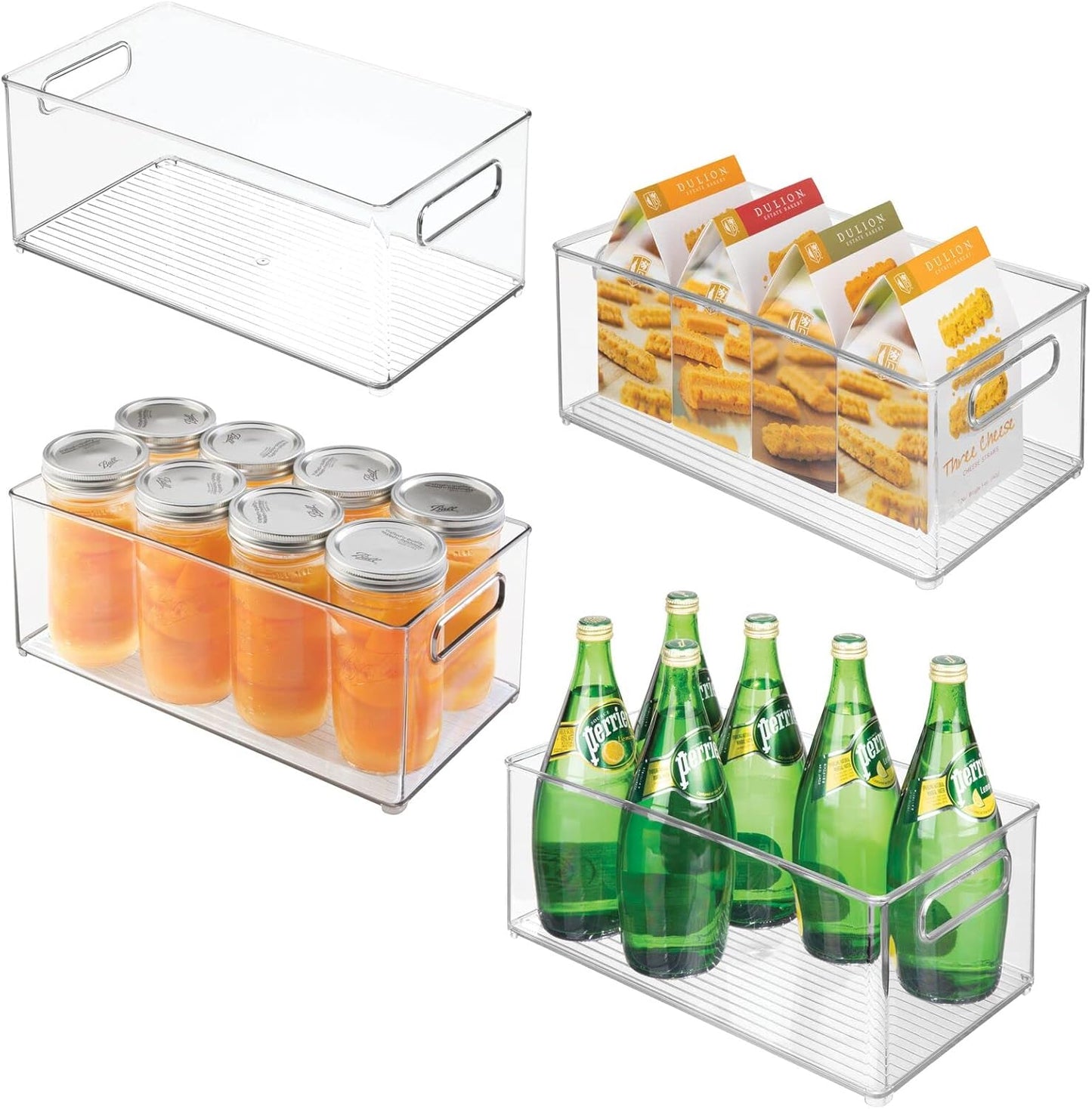 mDesign Deep Plastic Kitchen Storage Organizer Bin for Pantry