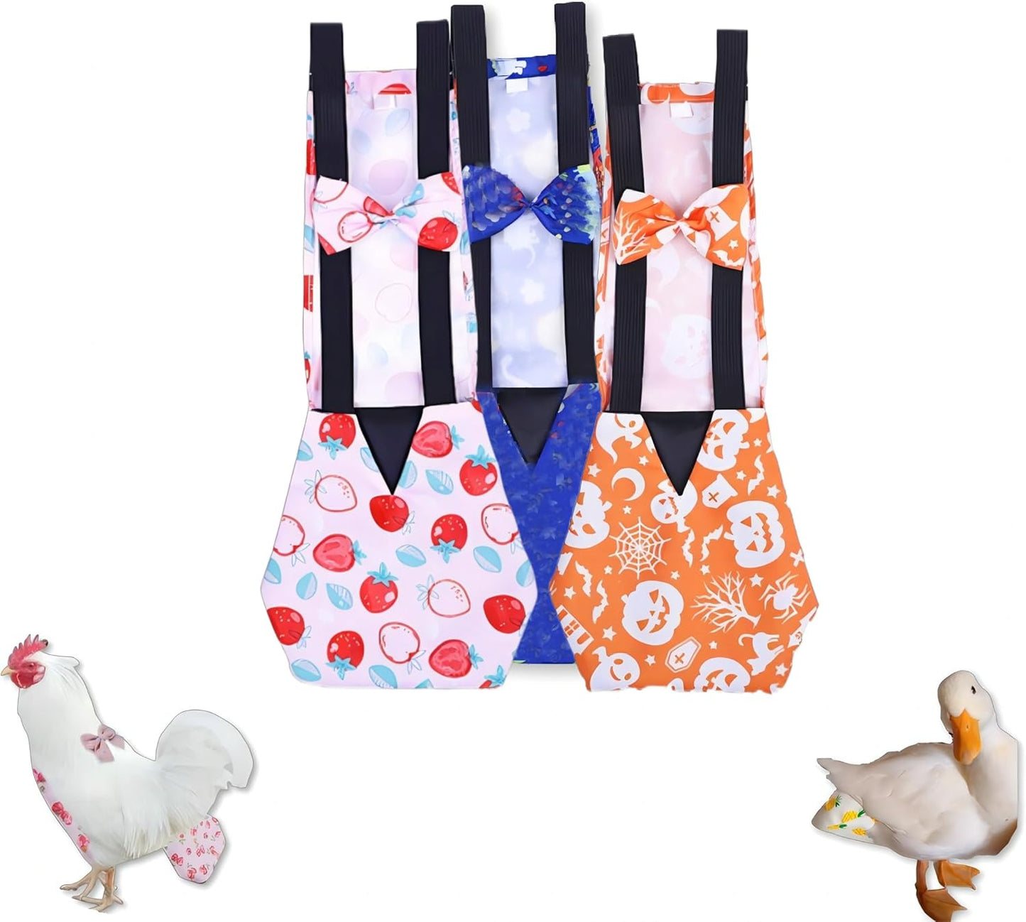 Washable Chicken Diapers with Bow Tie - Pet Poultry Supplies