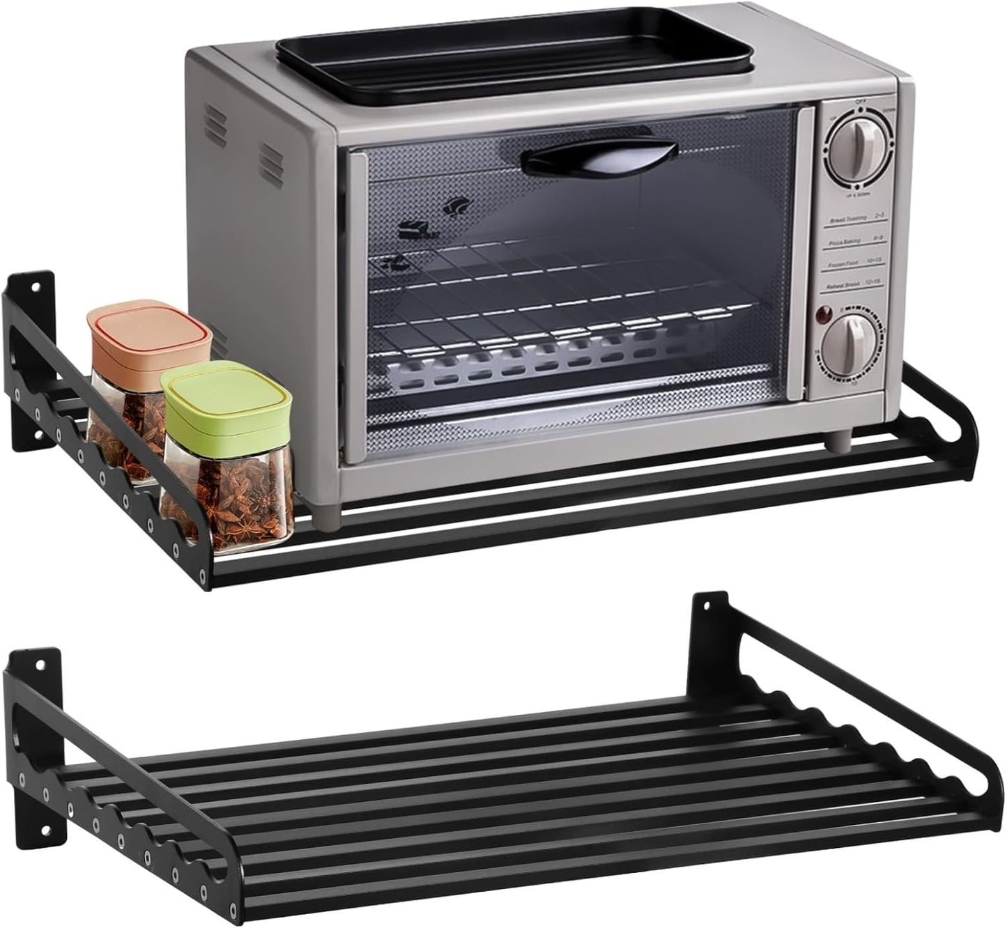 OMISTAR Microwave Oven Rack: Space-Saving Wall Mount Solution