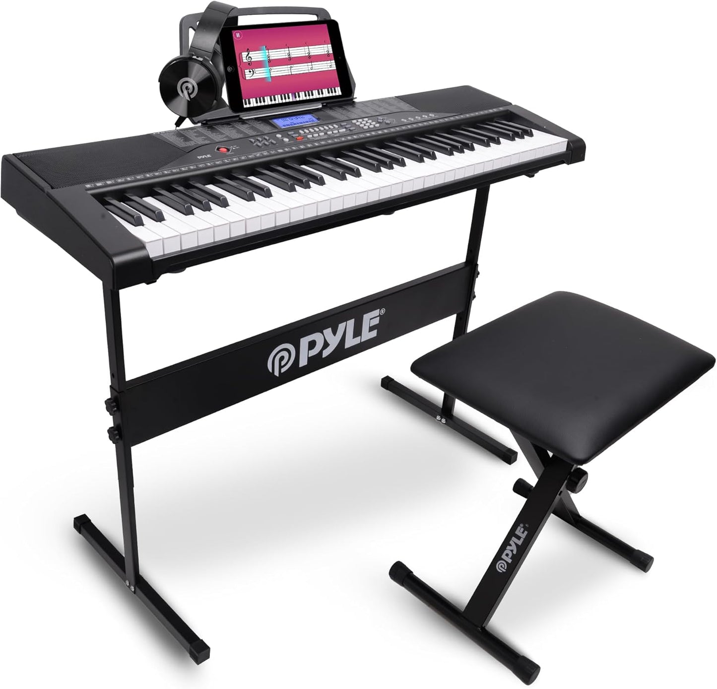 PYLE Electric Piano with 61 Keys and Bluetooth for Beginners