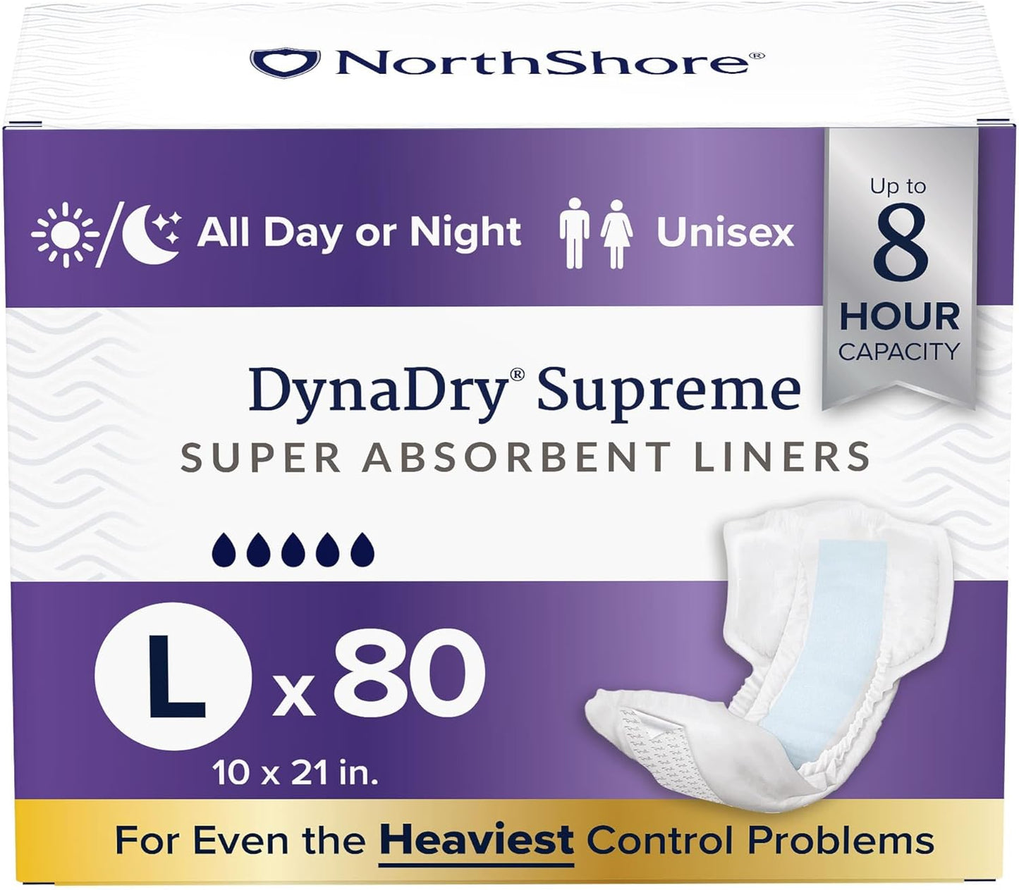 NorthShore DynaDry Supreme Liners for Ultimate Incontinence Protection