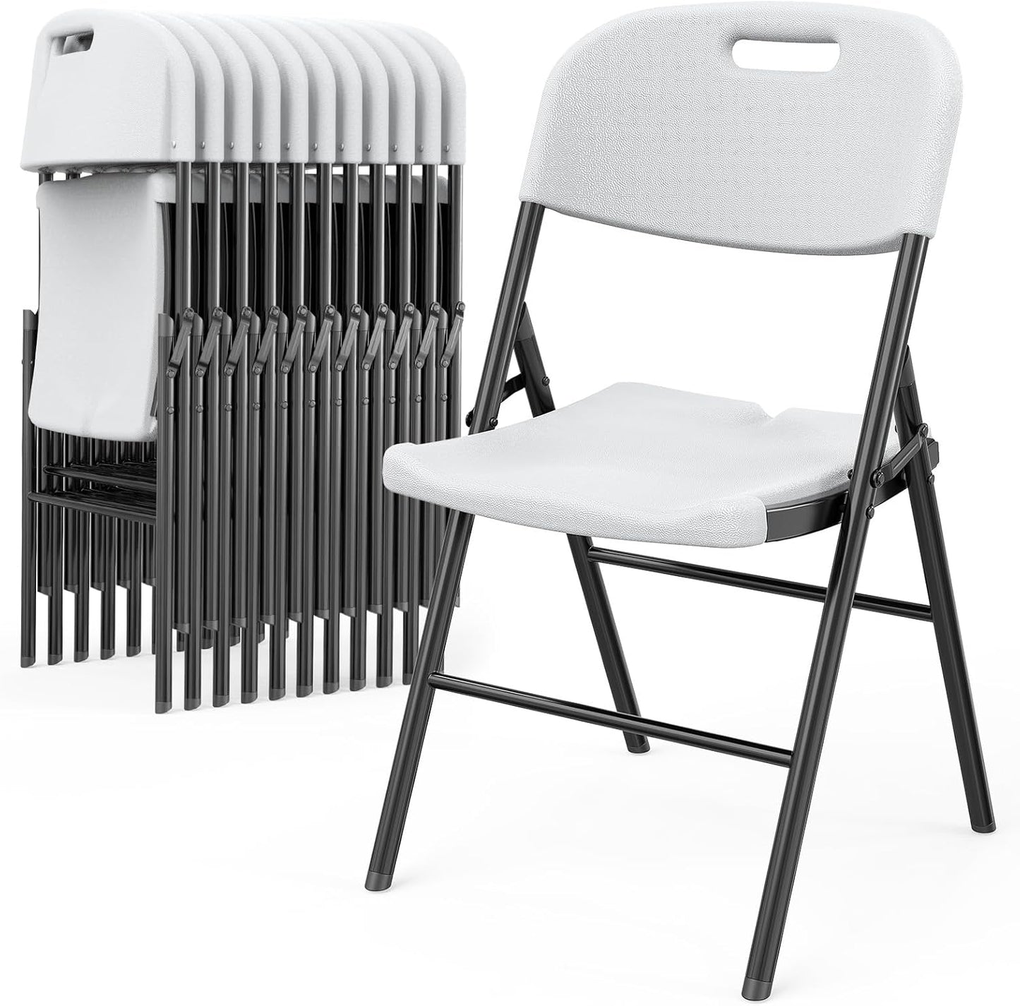 VINGLI Folding Chairs for Indoor Outdoor Use, Heavy Duty 10 Pack