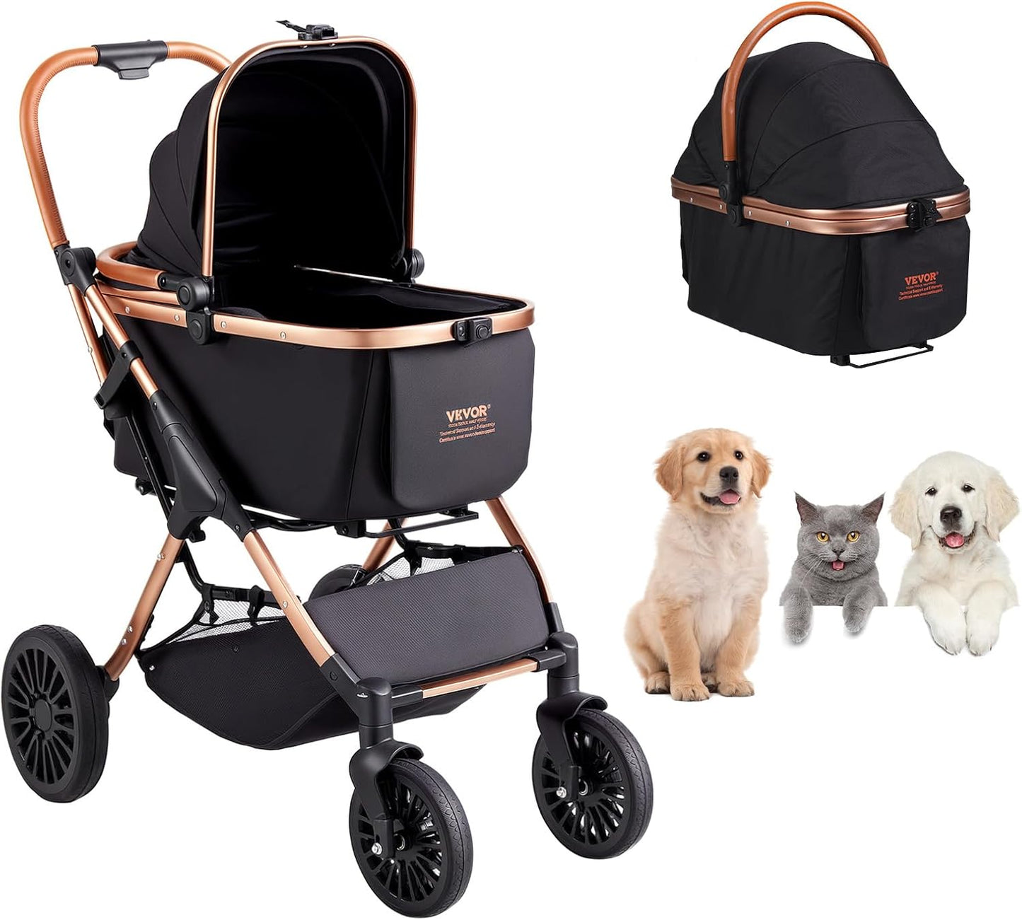 VEVOR Large Pet Stroller for Medium Large Dogs and Cats