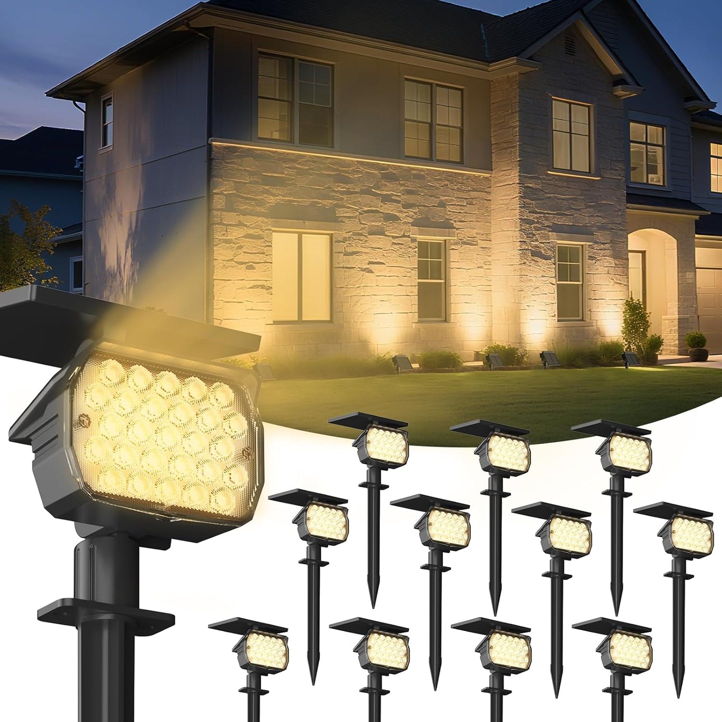 Bright VOLISUN Solar Spotlight Outdoor for Yard and Garden Use