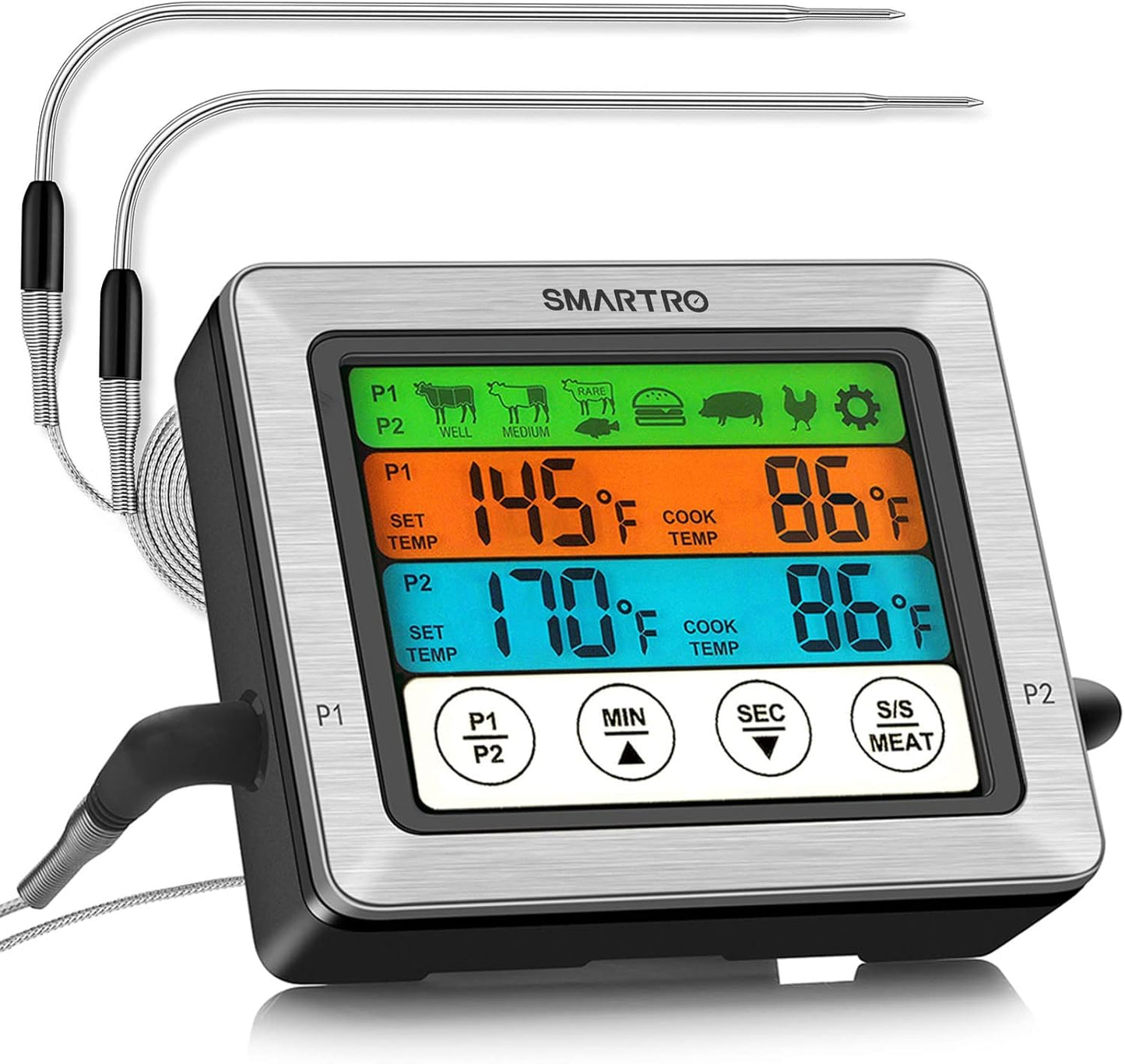 SMARTRO Dual Probe Meat Thermometer - Precise Cooking
