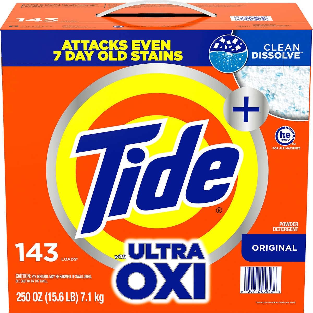 Ultra Oxi Power Tide Detergent, 250oz - Boosts Laundry Brightness