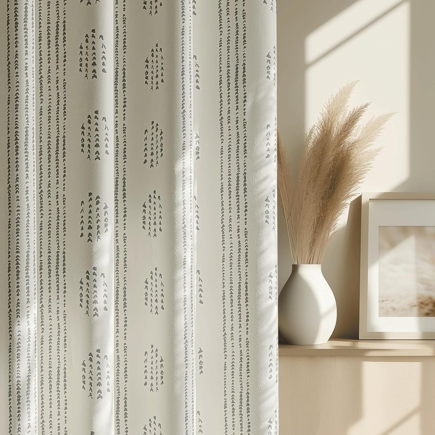 100% Boho Blackout Curtains for Bedroom and Living Room Decor