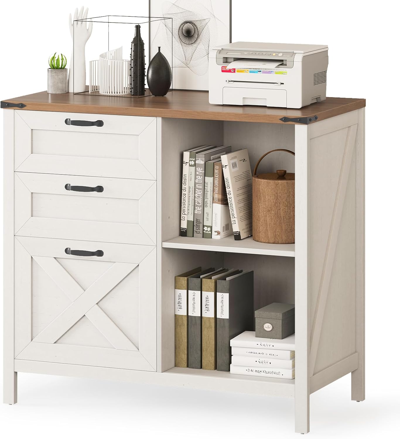 Farmhouse 3-Drawer File Cabinet - Organize with Style!
