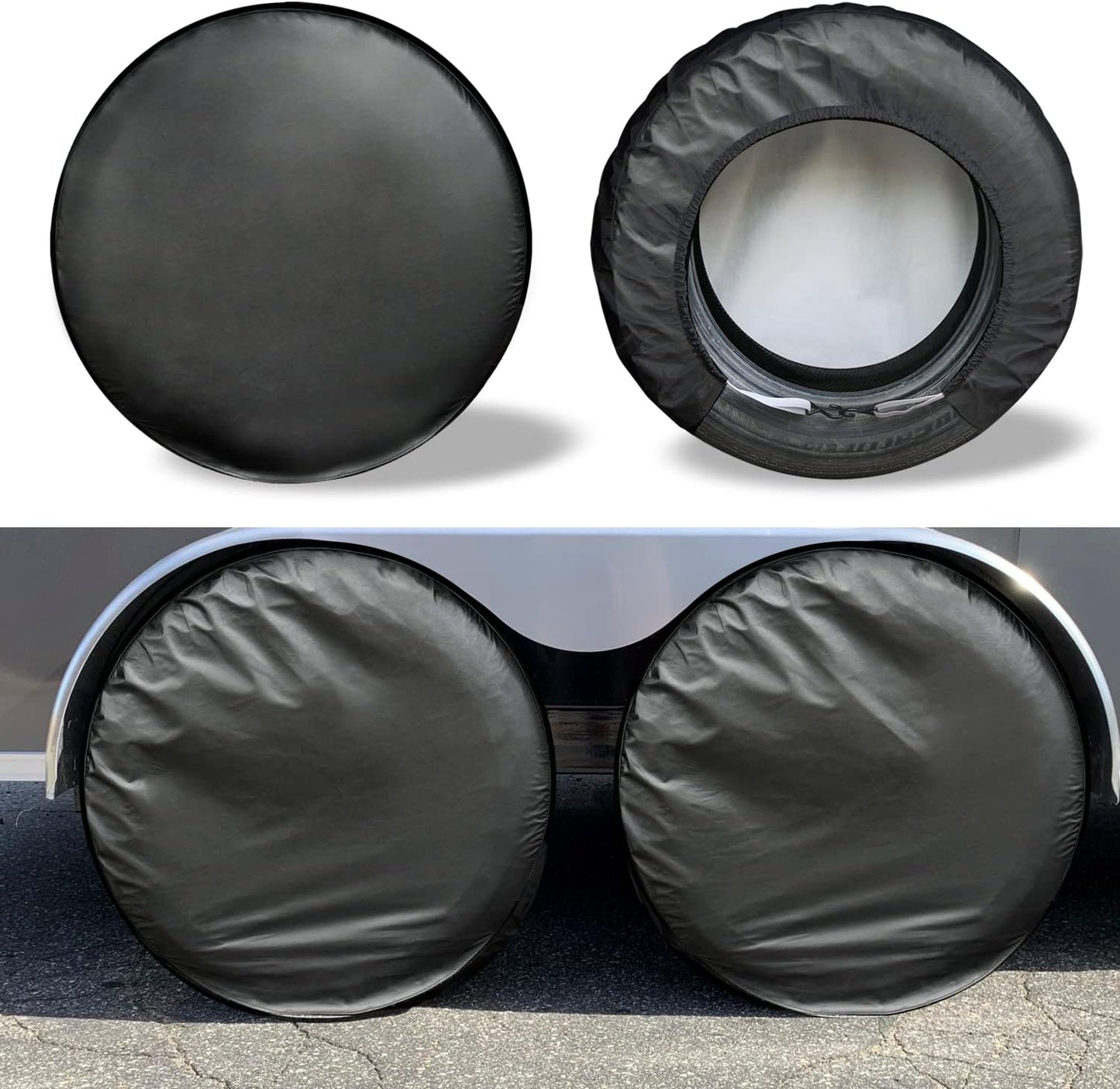 Kayme RV Tire Covers 4 Pack for 33-35 Inch Tires - Durable Protection