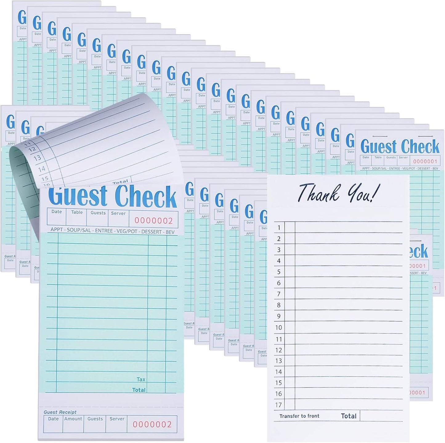 60 Pack Guest Checks Books for Efficient Restaurant Service