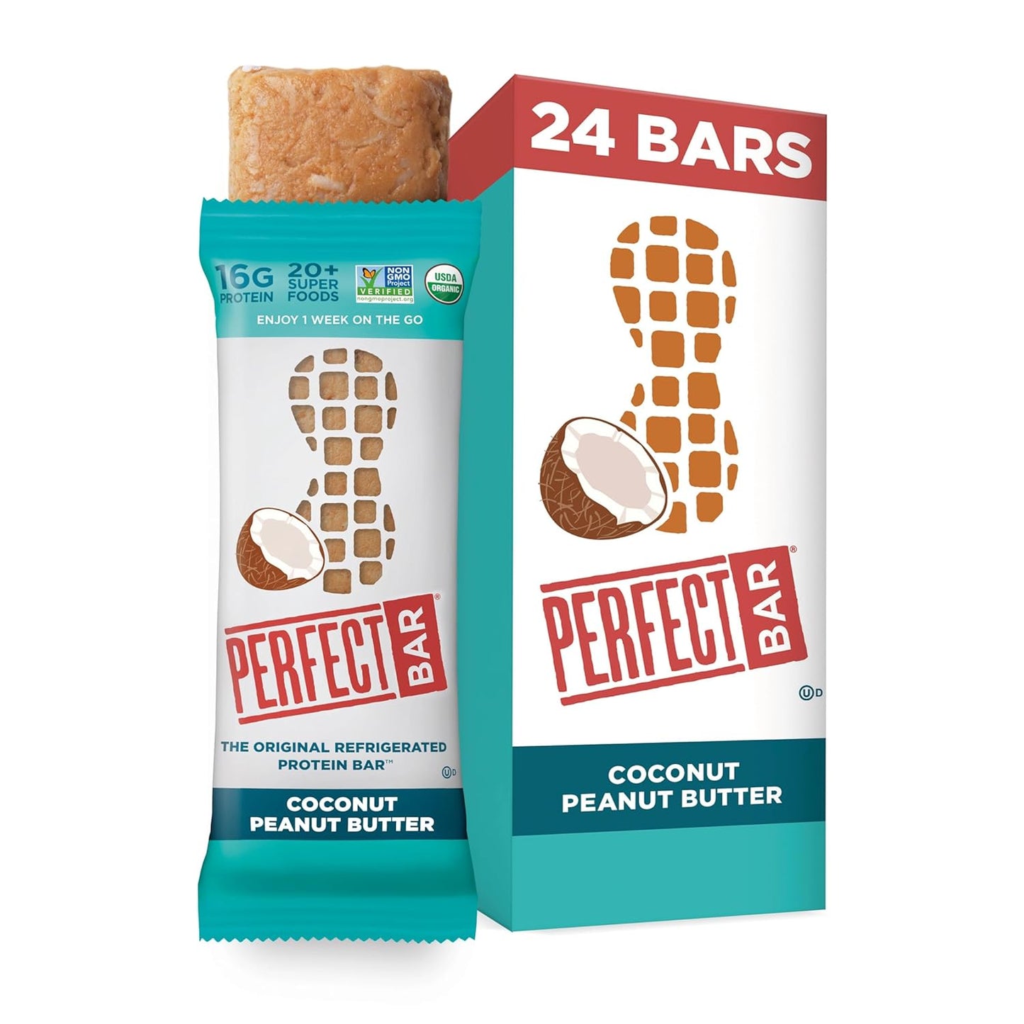 Perfect Bar Coconut Peanut Butter Protein Bar, 8 Count Pack