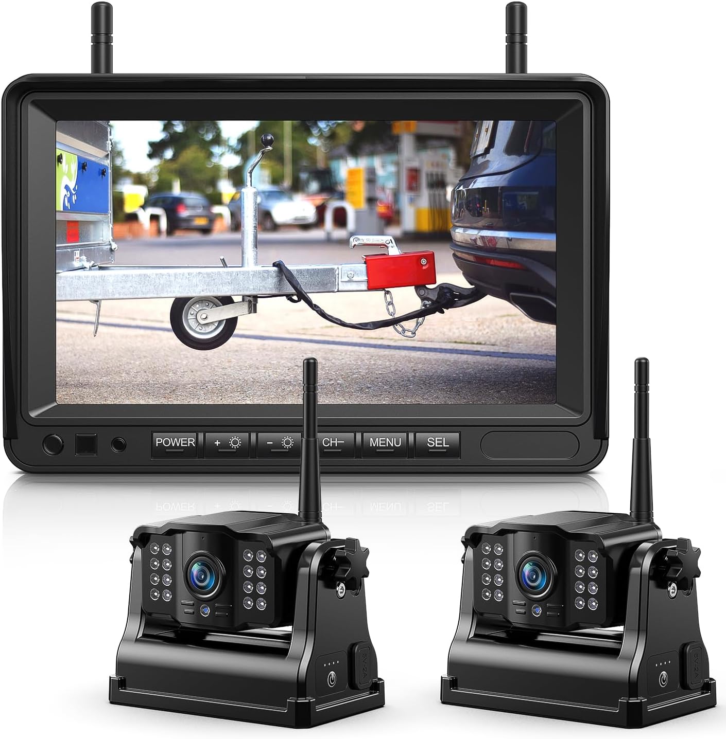 eRapta Magnetic Wireless Backup Camera Kit with HD1080P Monitor