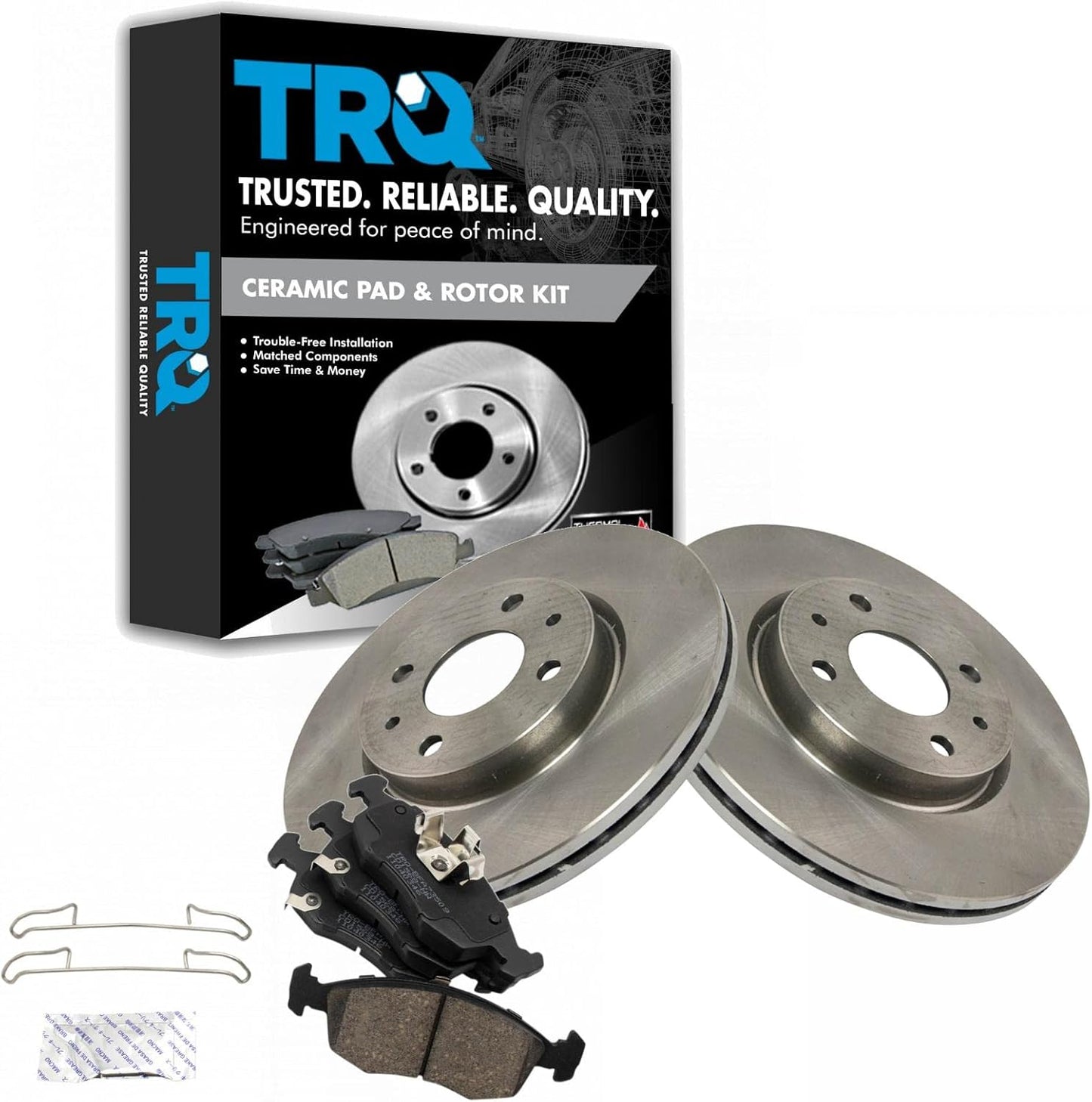 TRQ Front Brake Pad & Rotor Kit for 2012-2017 Fiat 500