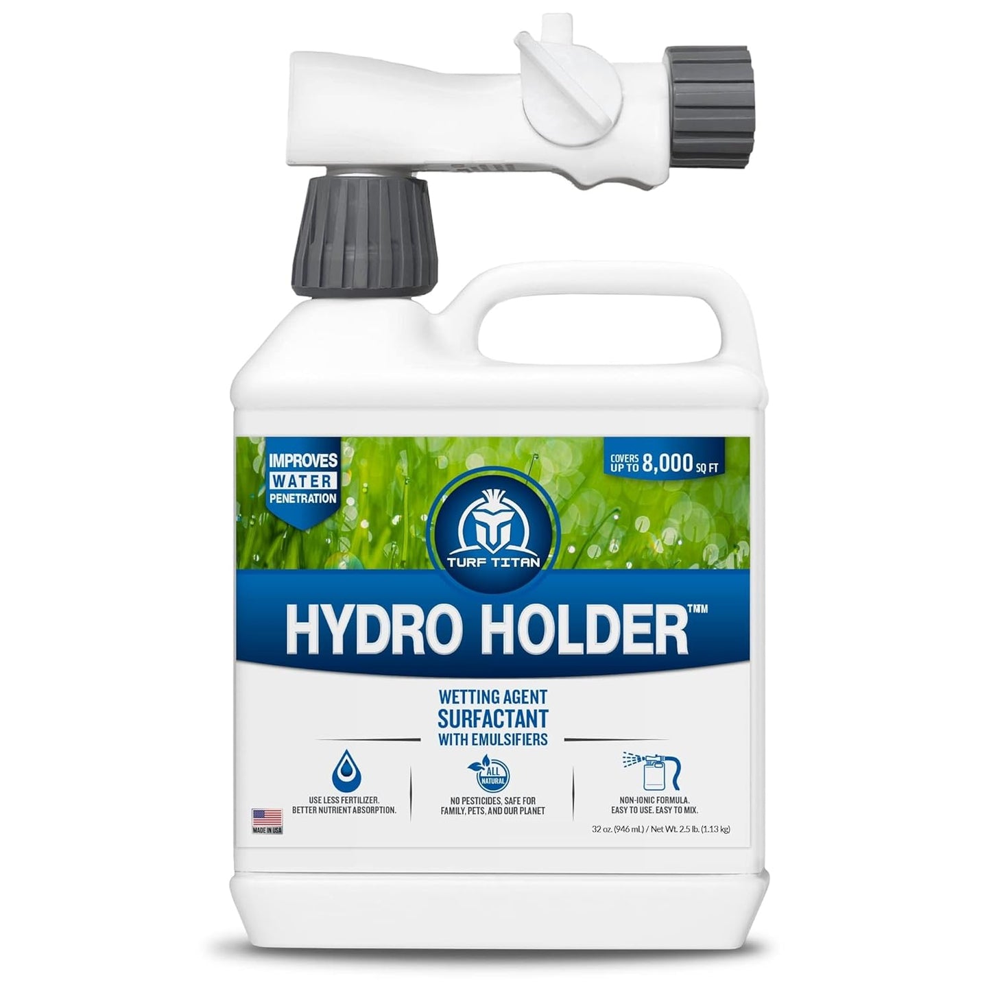 Turf Titan Hydro Holder Hose End Wetting Agent for Healthy Lawns