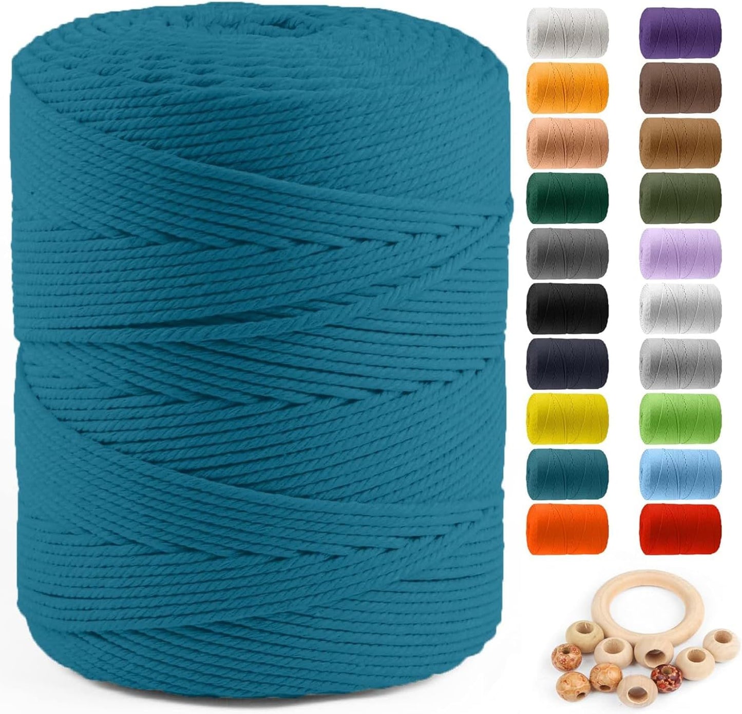Macrame Cotton Cord 4mm x 547yds for Crafting and DIY Projects