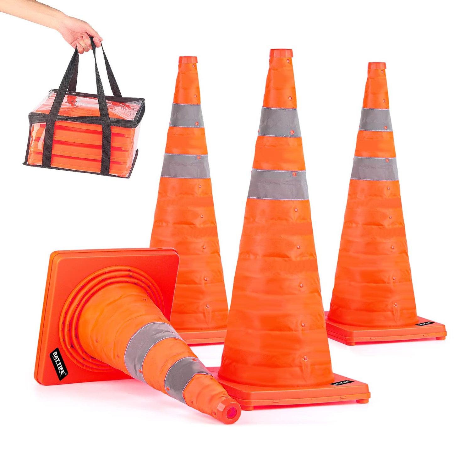 28 Inch Collapsible Traffic Safety Cones for Multiple Uses