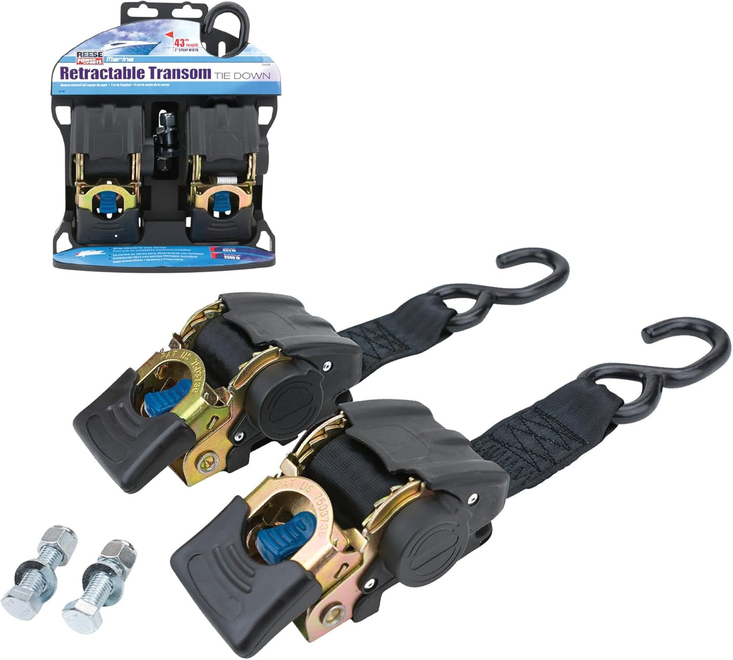 Reese Powersports Retractable Transom Tie Down for Secure Transport