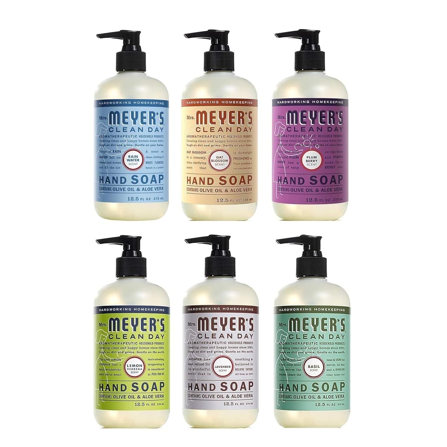 Mrs. Meyer's Clean Day Liquid Hand Soap 6 Scent Variety Pack
