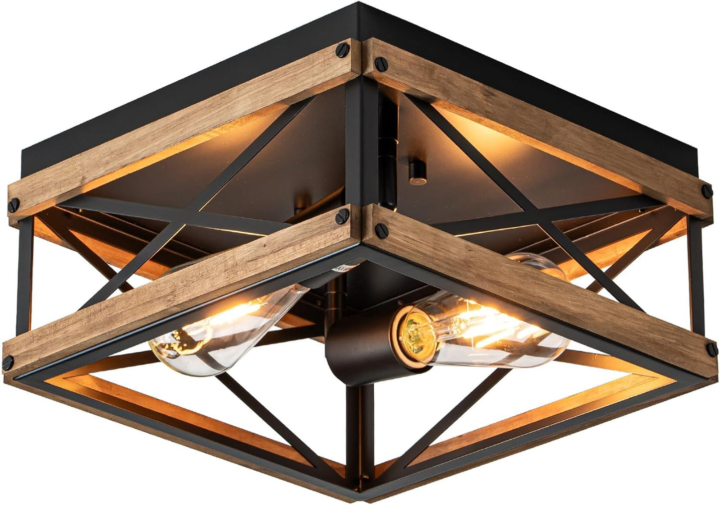 Rustic Flush Mount Ceiling Light for Farmhouse Style Homes