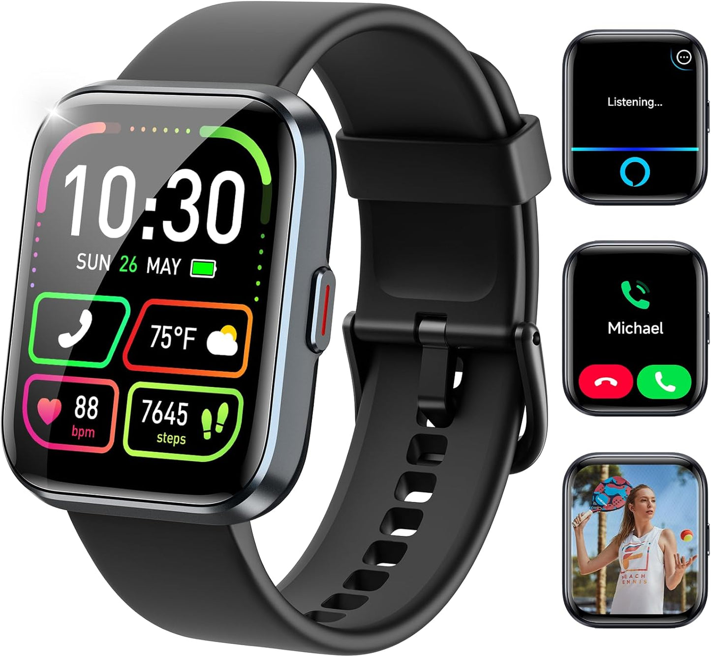 WMK Smart Watches for Men Women with Alexa and 1.83in Display