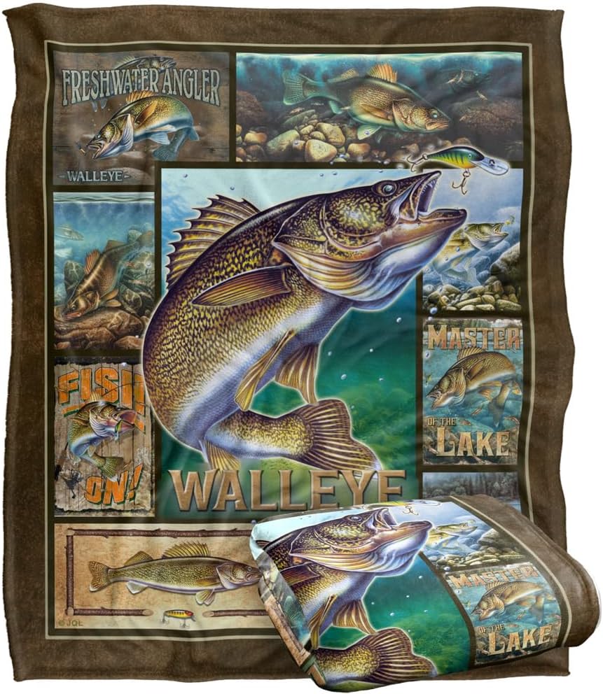50x60 Walleye Fishing Super Soft Throw Blanket